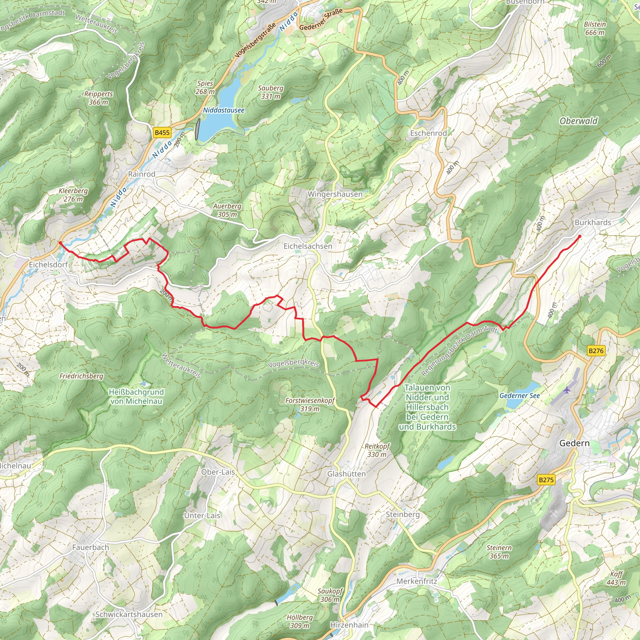 Eichelsdorf to Kolzenhain Walk mobile static map