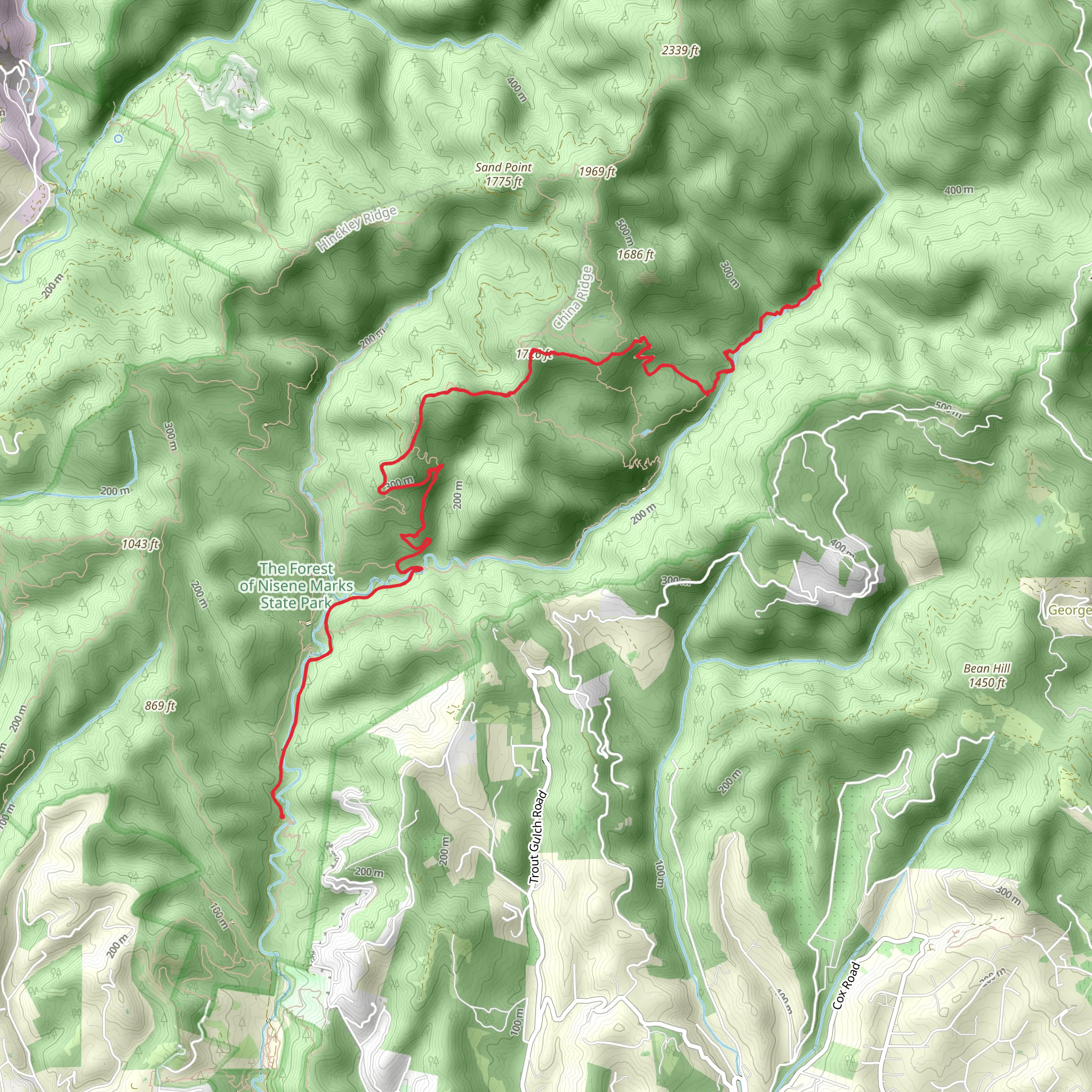 Monte Vista via Aptos Creek Fire Road mobile static map