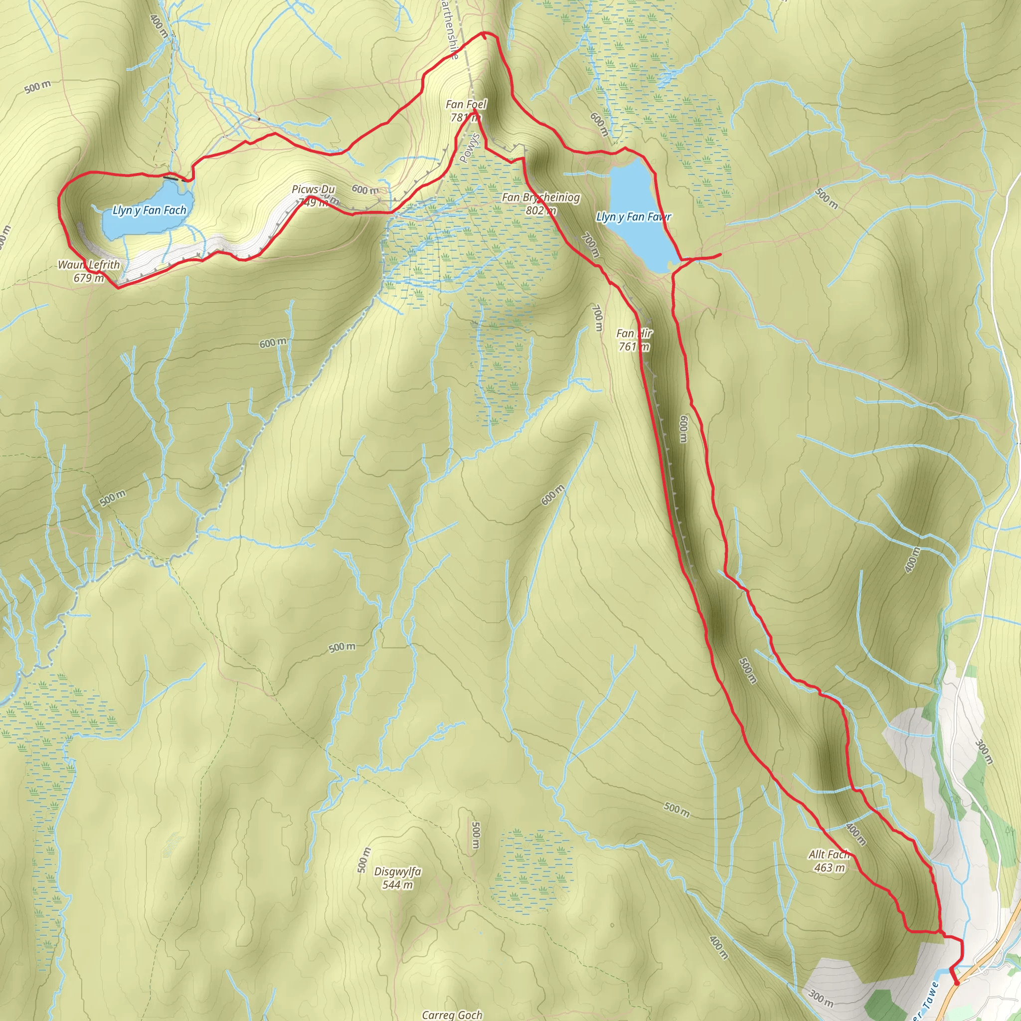 Llyn y Fan Fawr - Hosszu mobile static map