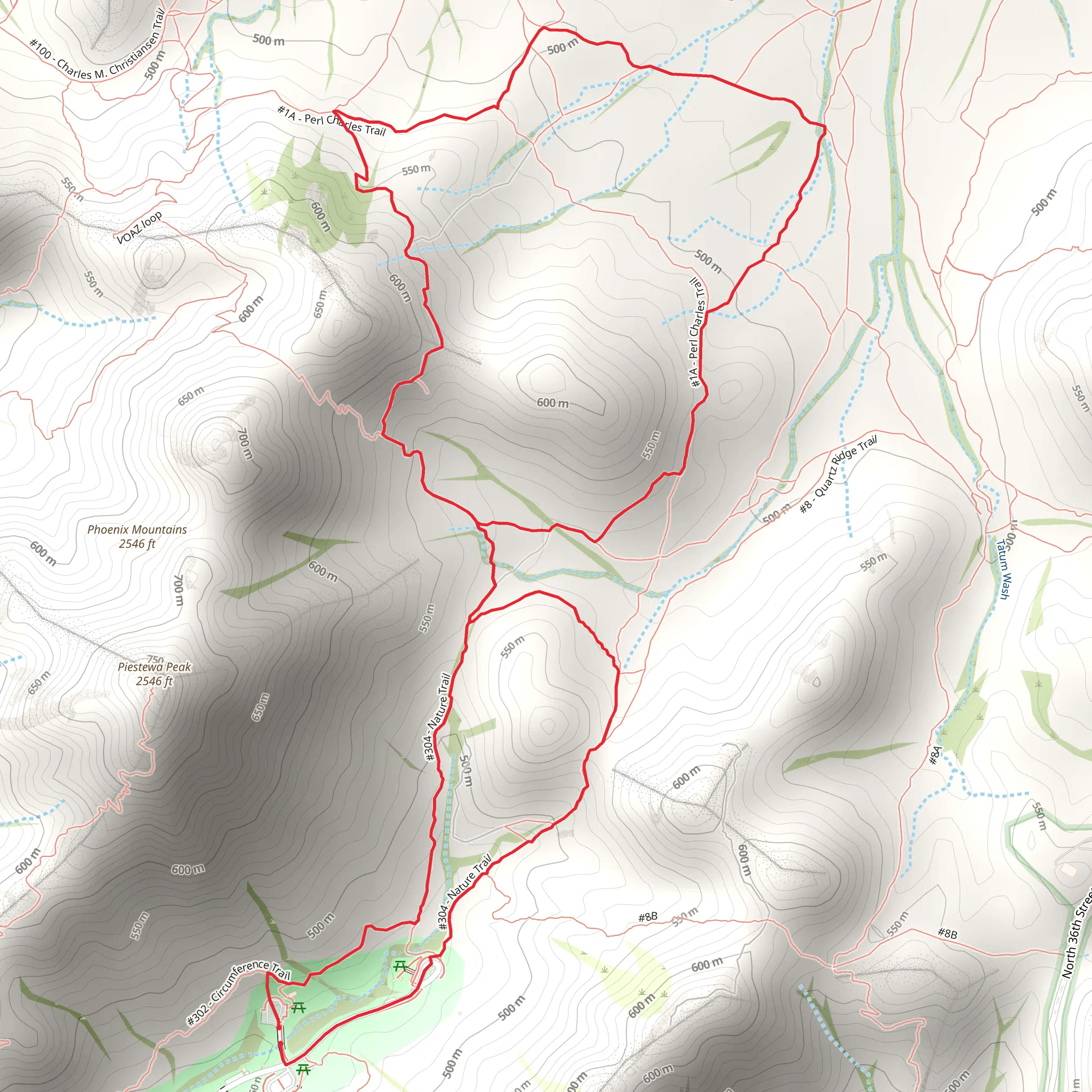 Circumference, Perl Charles, VOAZ and Nature Loop Trail mobile static map