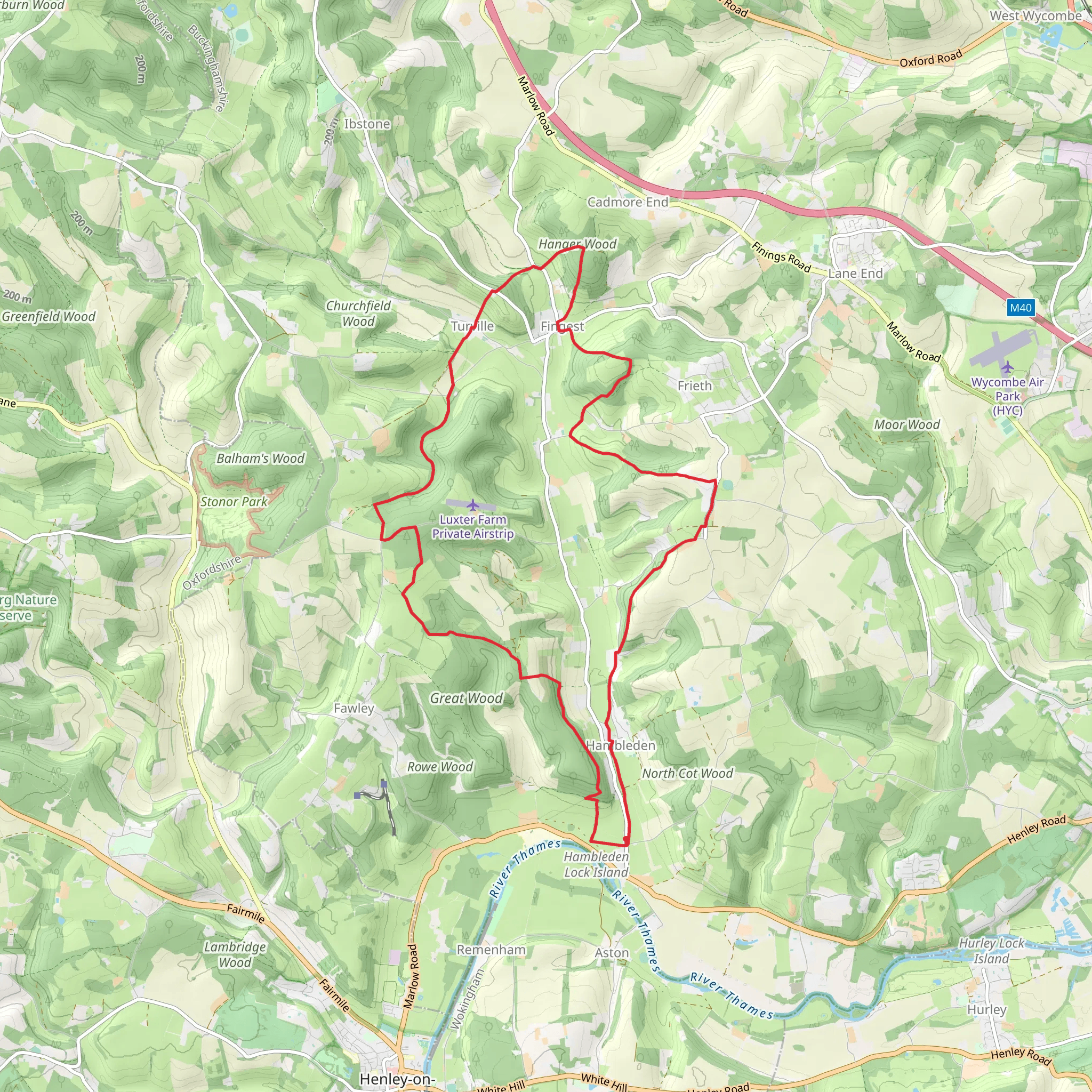 Hambleden and Fingest Loop mobile static map
