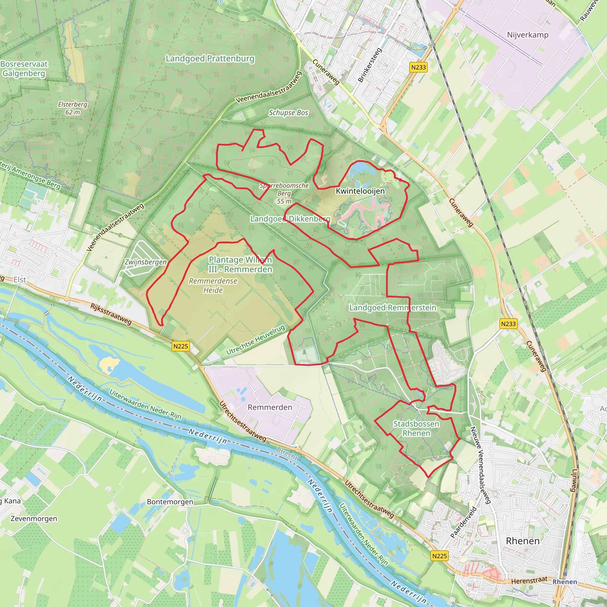 Kwintelooyen, Remmersteinsche Bosch and Plantage Willem Loop mobile static map