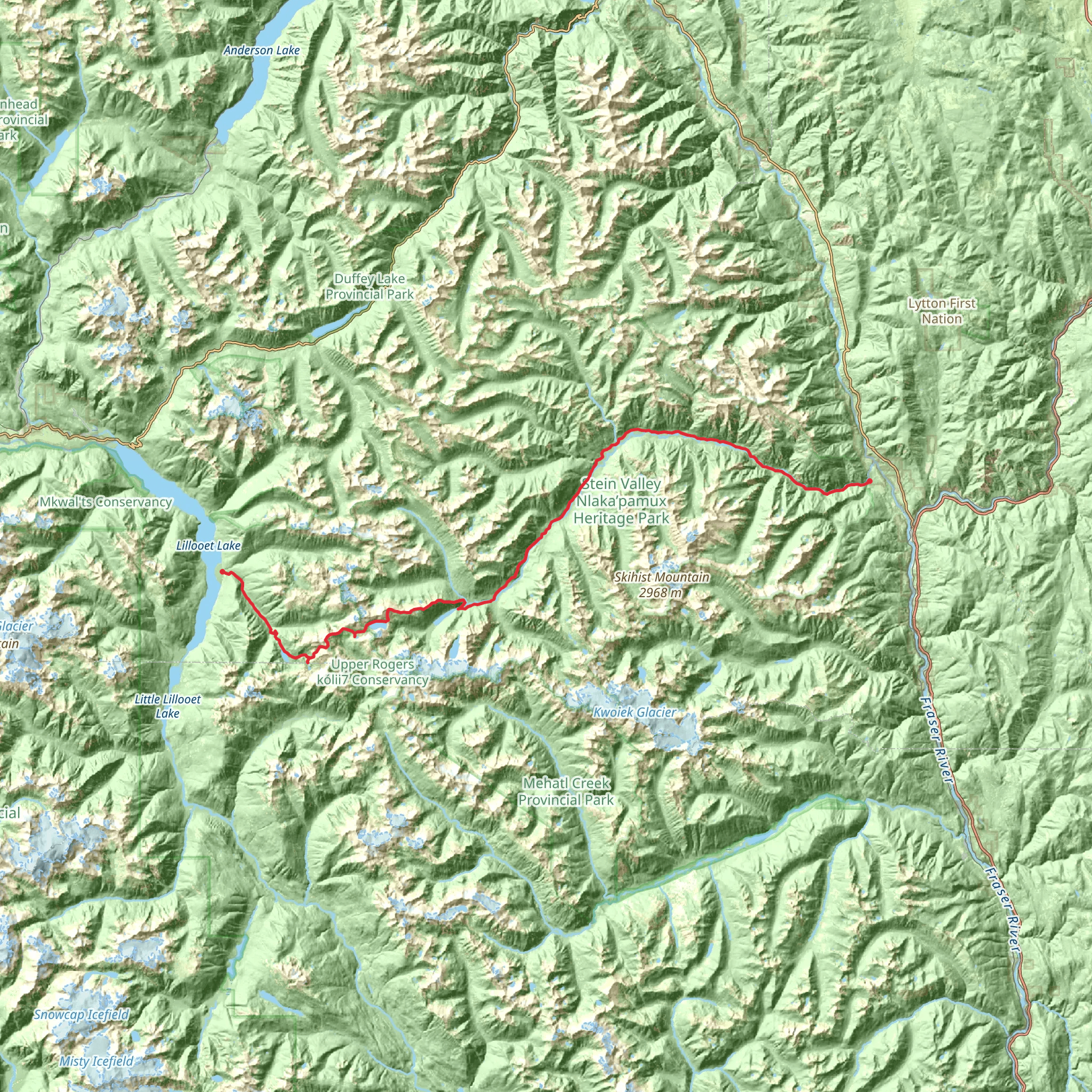 Stein Valley Traverse mobile static map