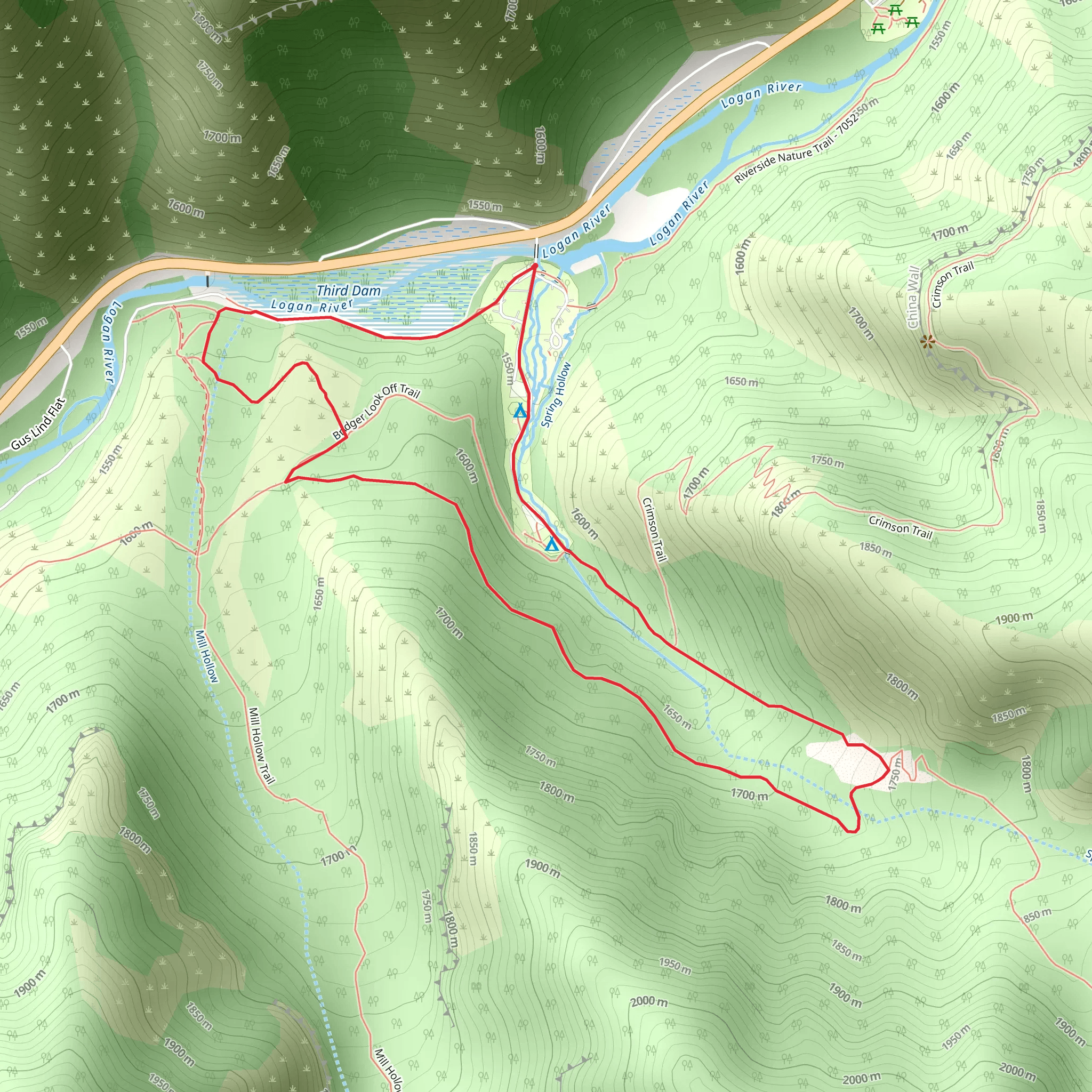 Spring Hollow Loop mobile static map