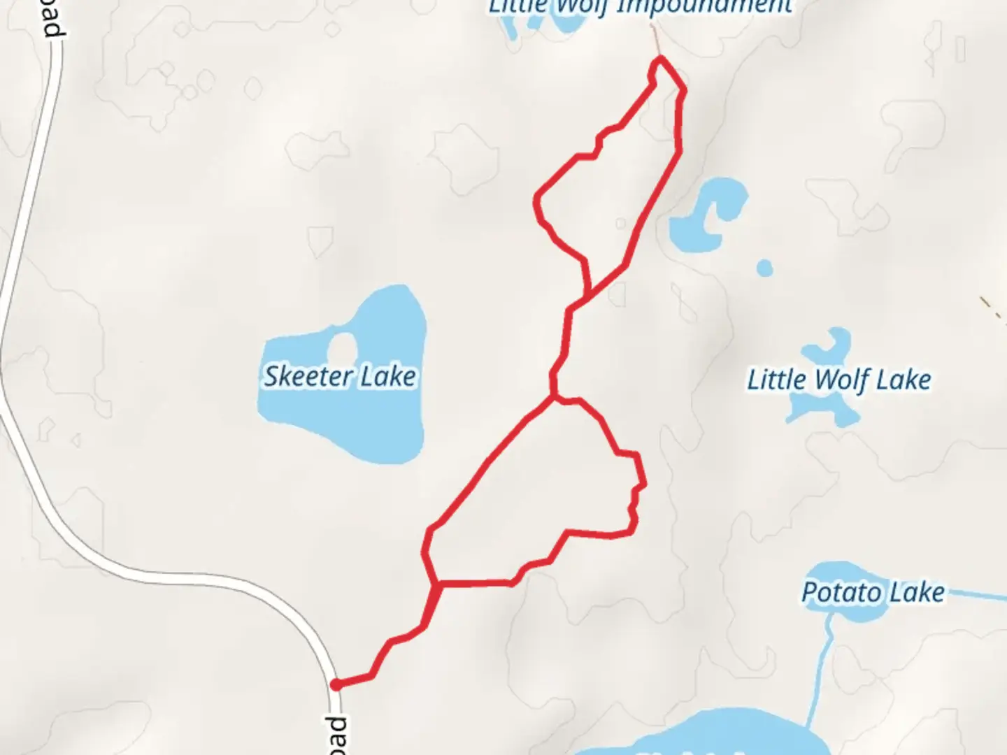 An image depicting the trail Skeeter Lake Hunter Loop Trail and its surrounding area.