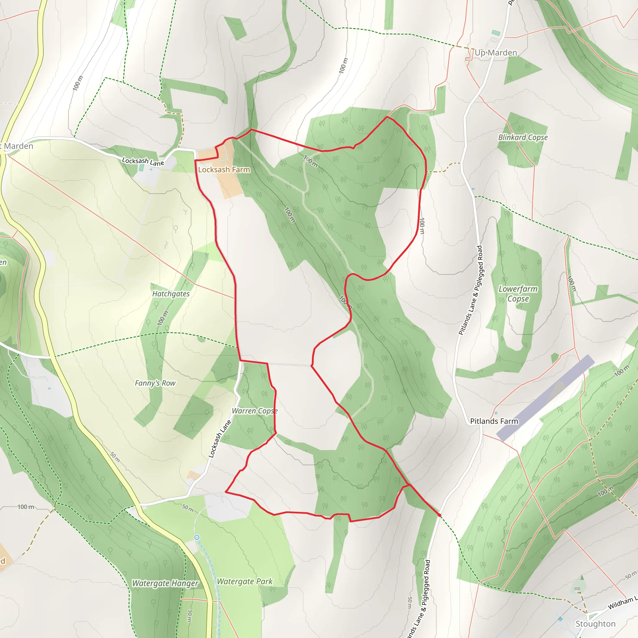 Stoughton Wood Loop mobile static map