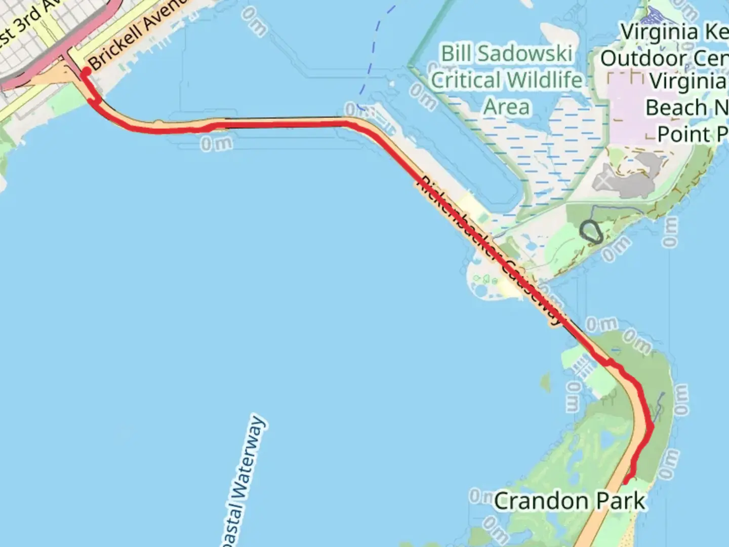 An image depicting the trail Rickenbacker Trail and its surrounding area.