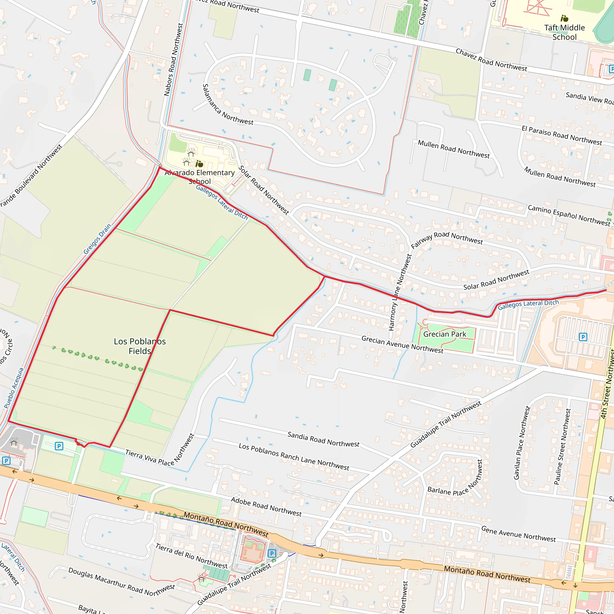 Los Poblanos Fields Loop mobile static map