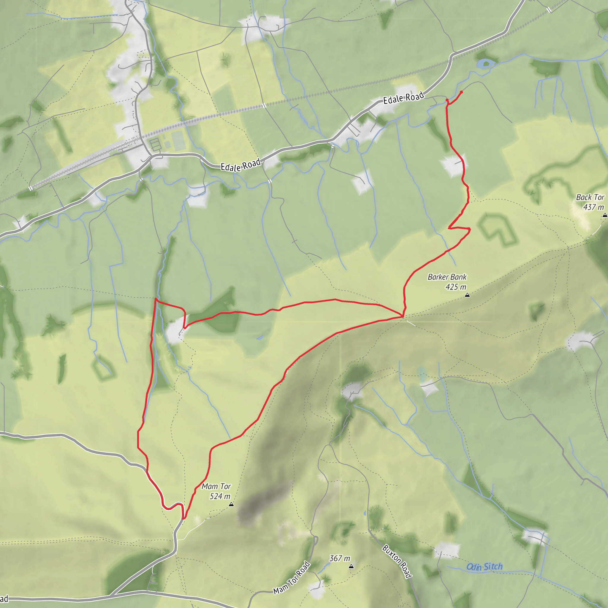 Mam Tor from Back Tor Farm mobile static map