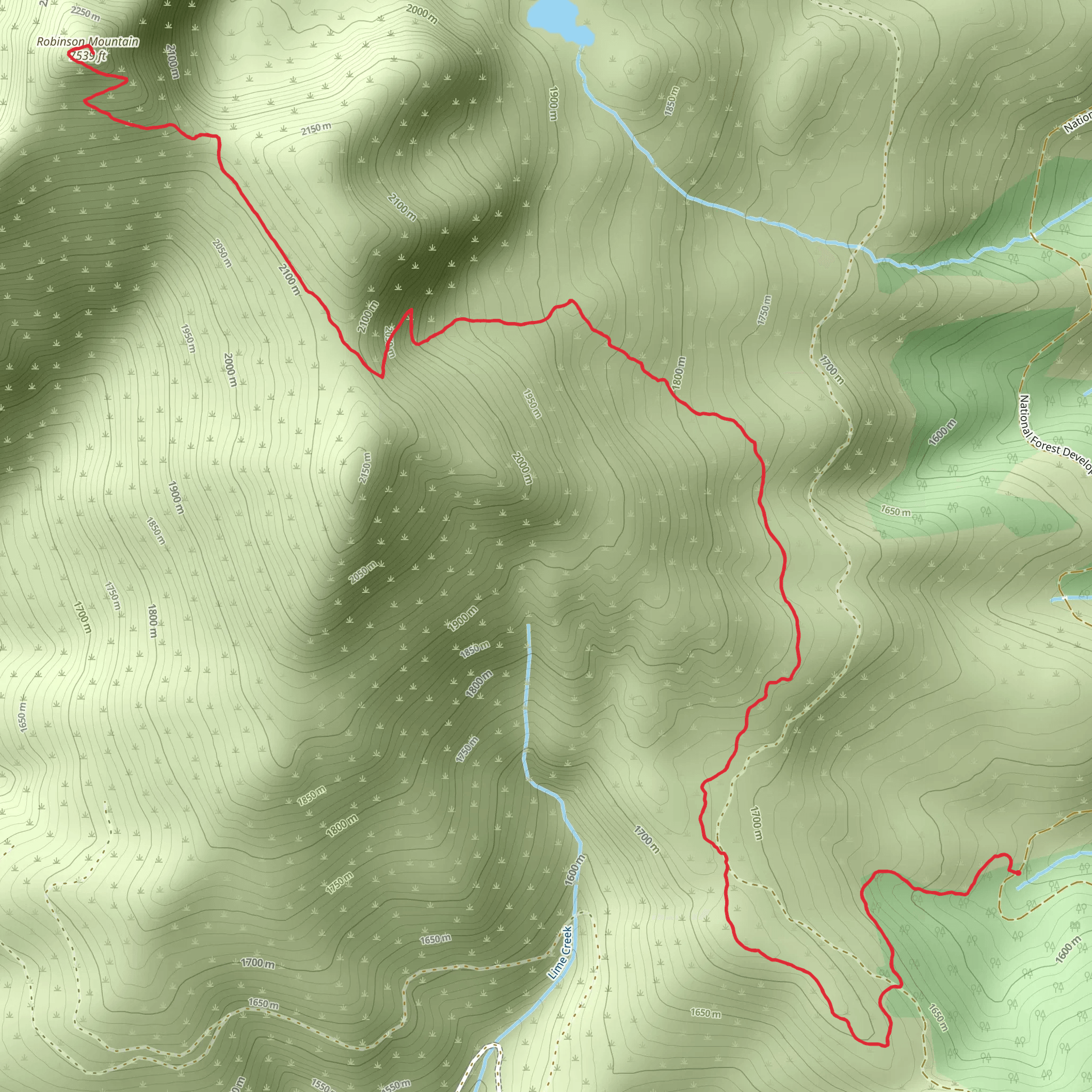 Robinson Mountain Trail mobile static map