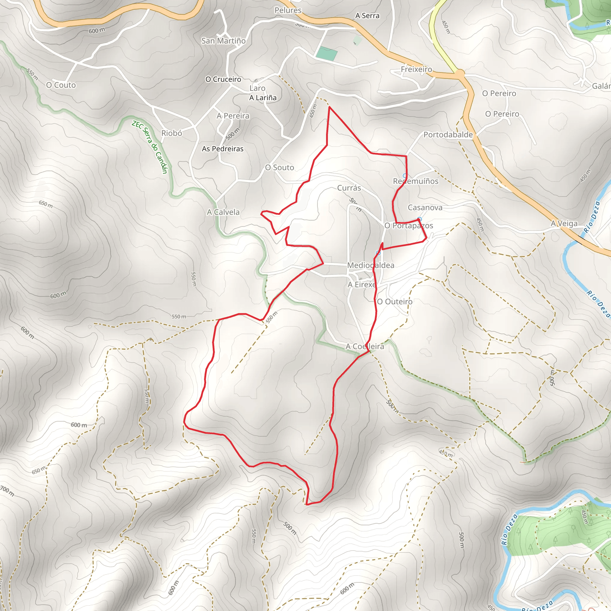 Rota da Auga, Fonte and Lavadoiros de Parada PR G 124 mobile static map