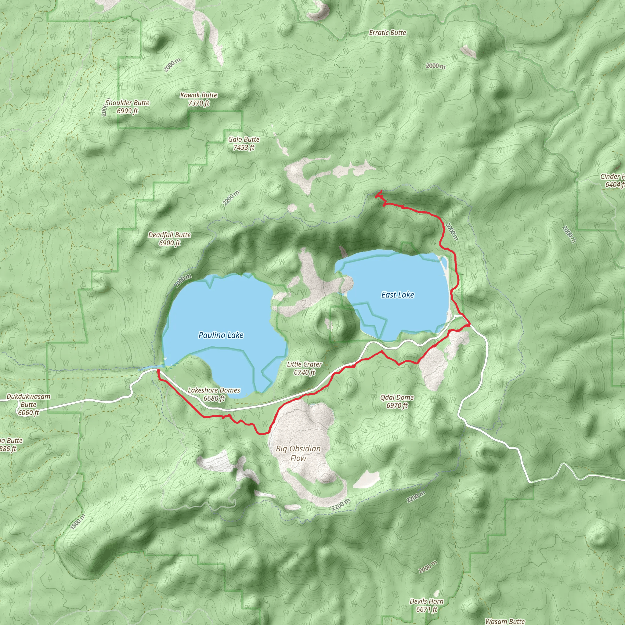 Newberry Crater Trail mobile static map
