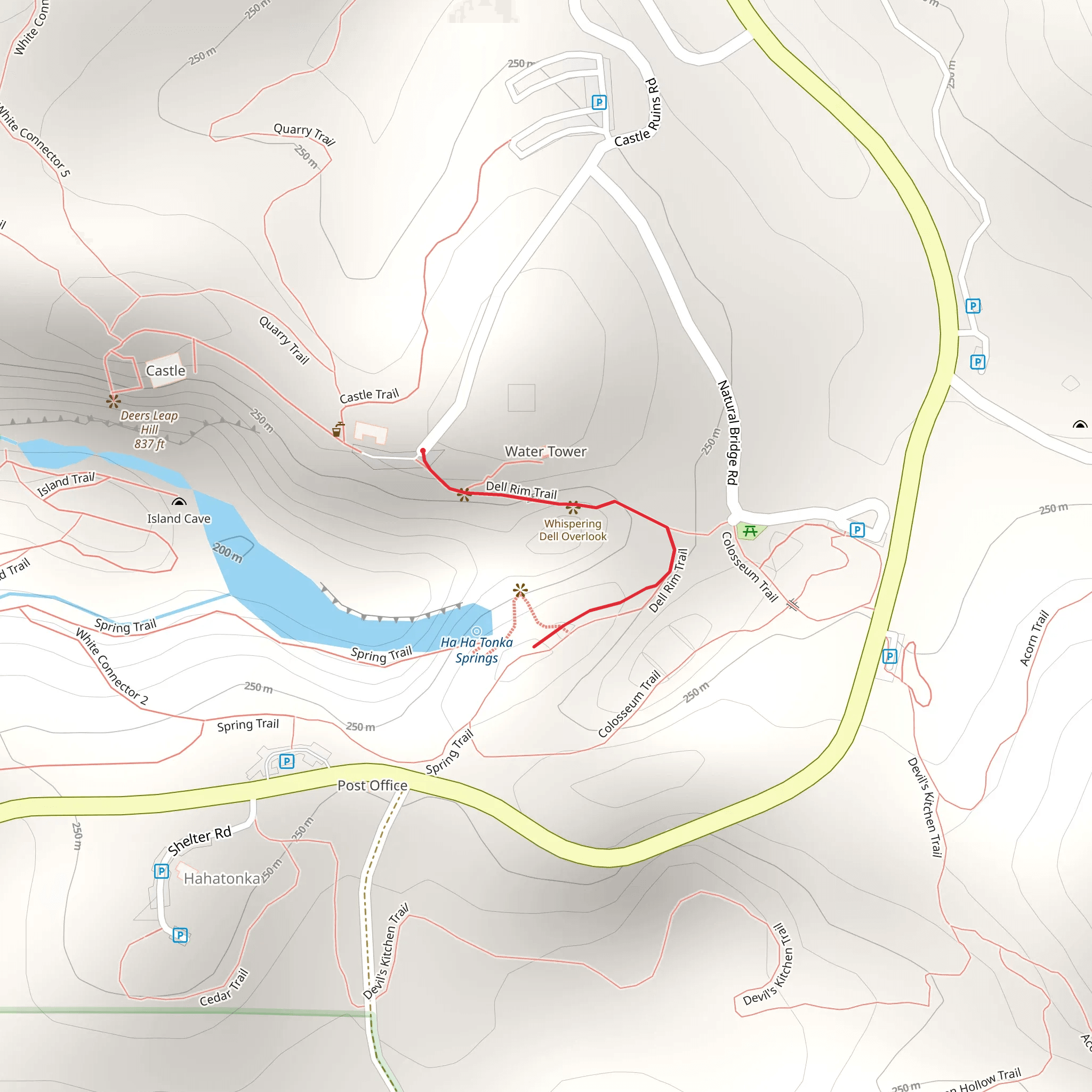 Dell Rim Trail mobile static map