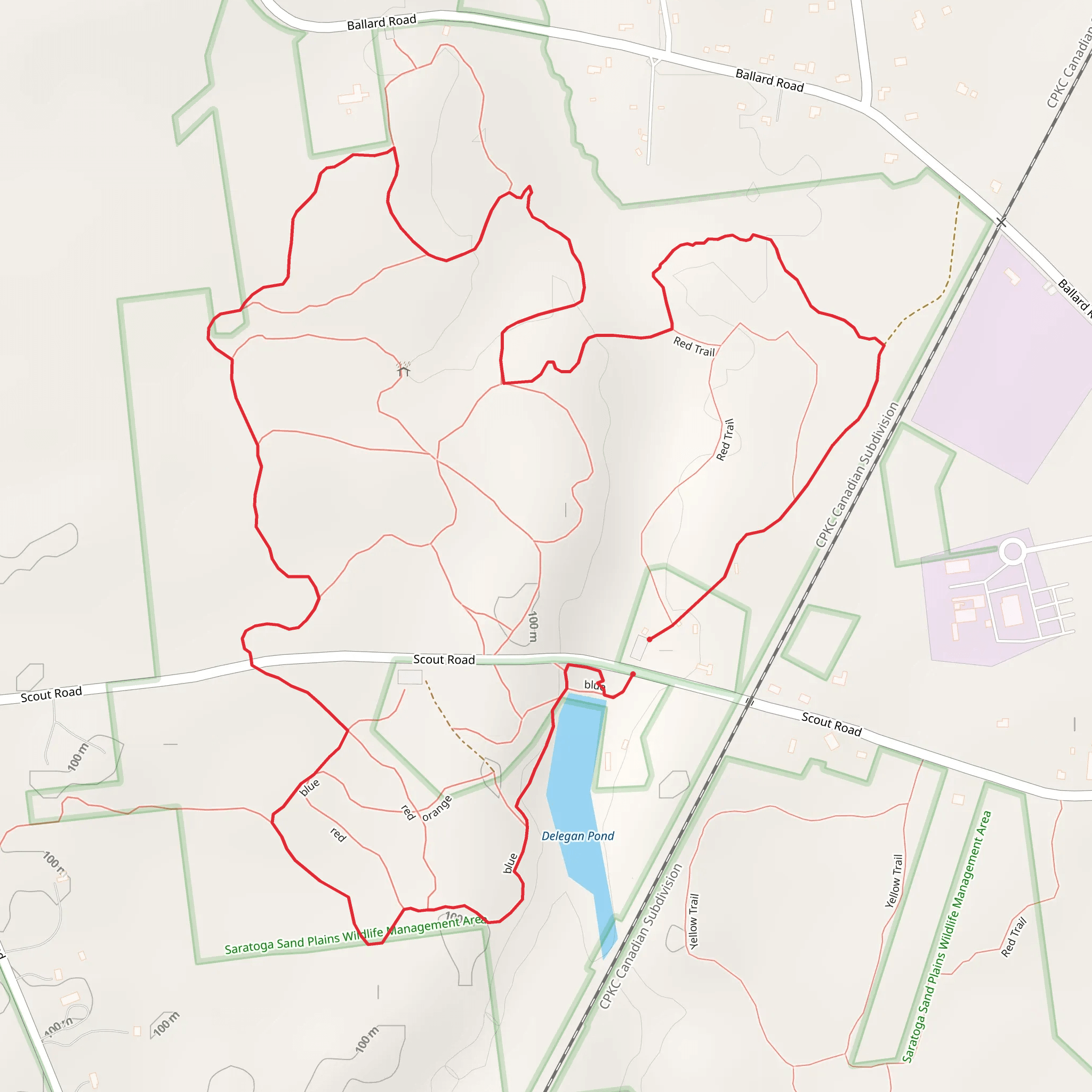 Delegan Pond Loop mobile static map