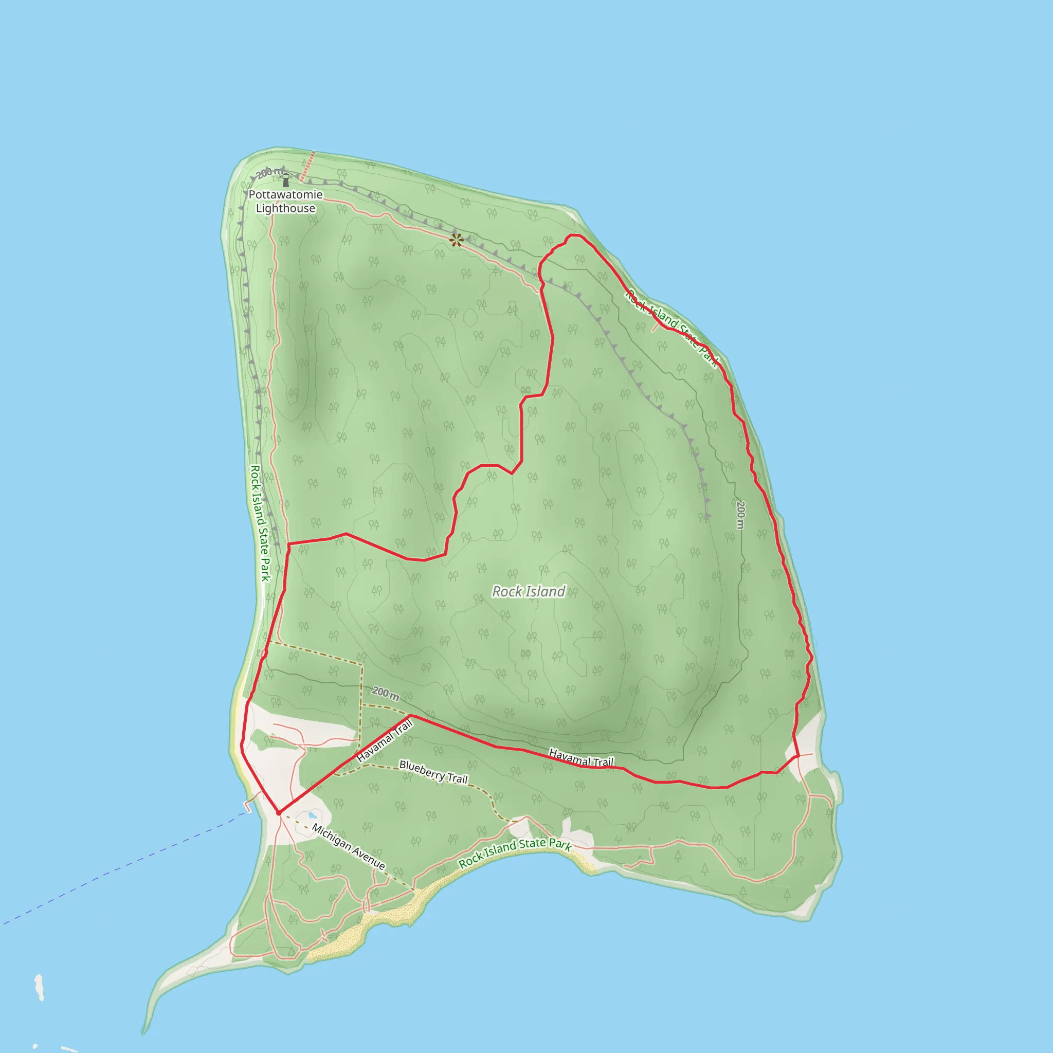 Fernwood Trail and Rock Island Loop mobile static map