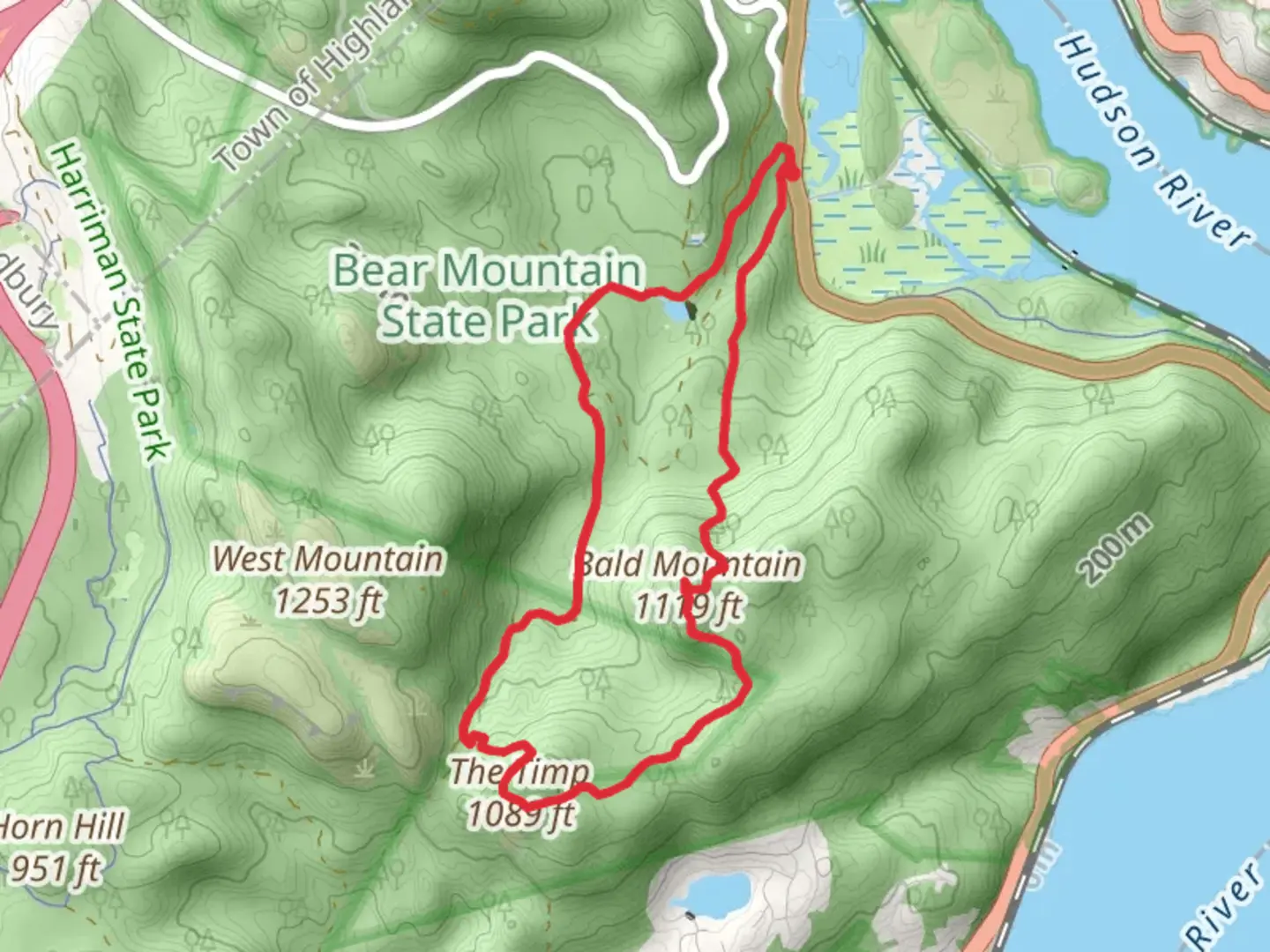 An image depicting the trail Bald Mountain and the Timp Loop via Cornell Mine Trail and its surrounding area.