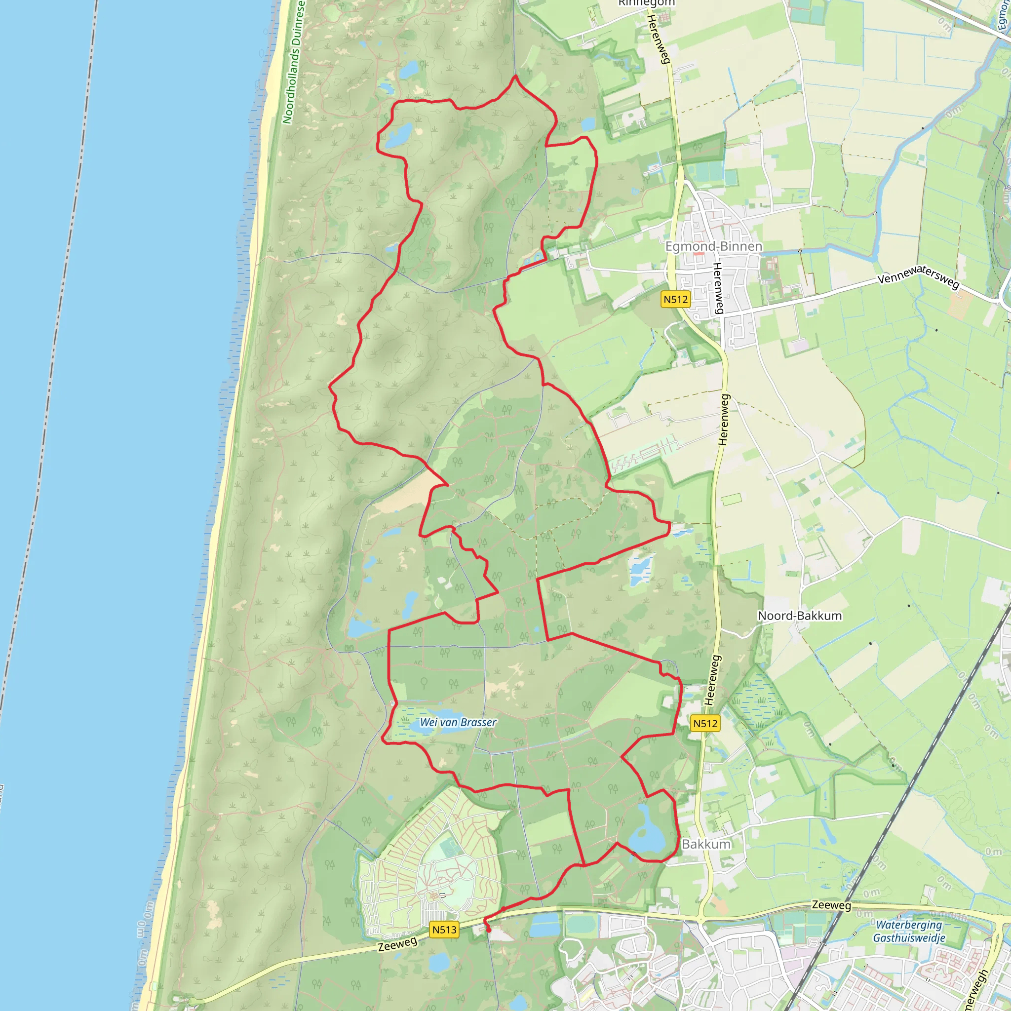 Meertje van Vogelenzang and Westerberg via Hoge Weg and Lage Weg mobile static map