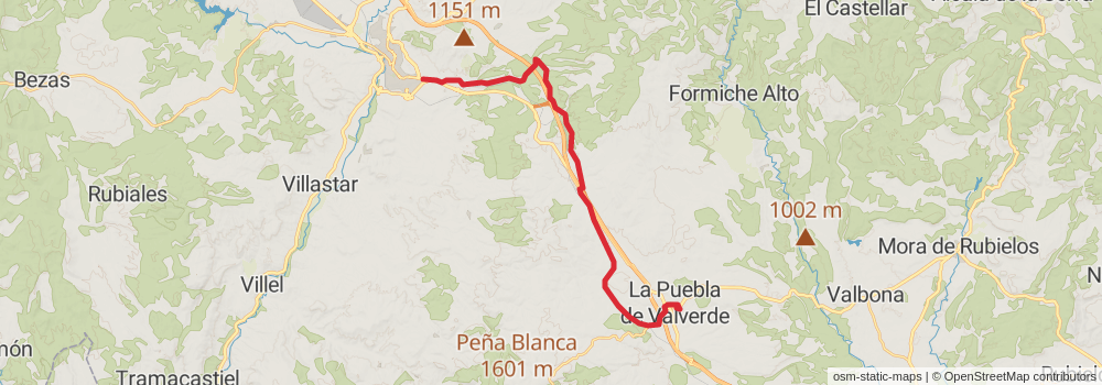 GR 160 Camino del Cid stage 16 Map
