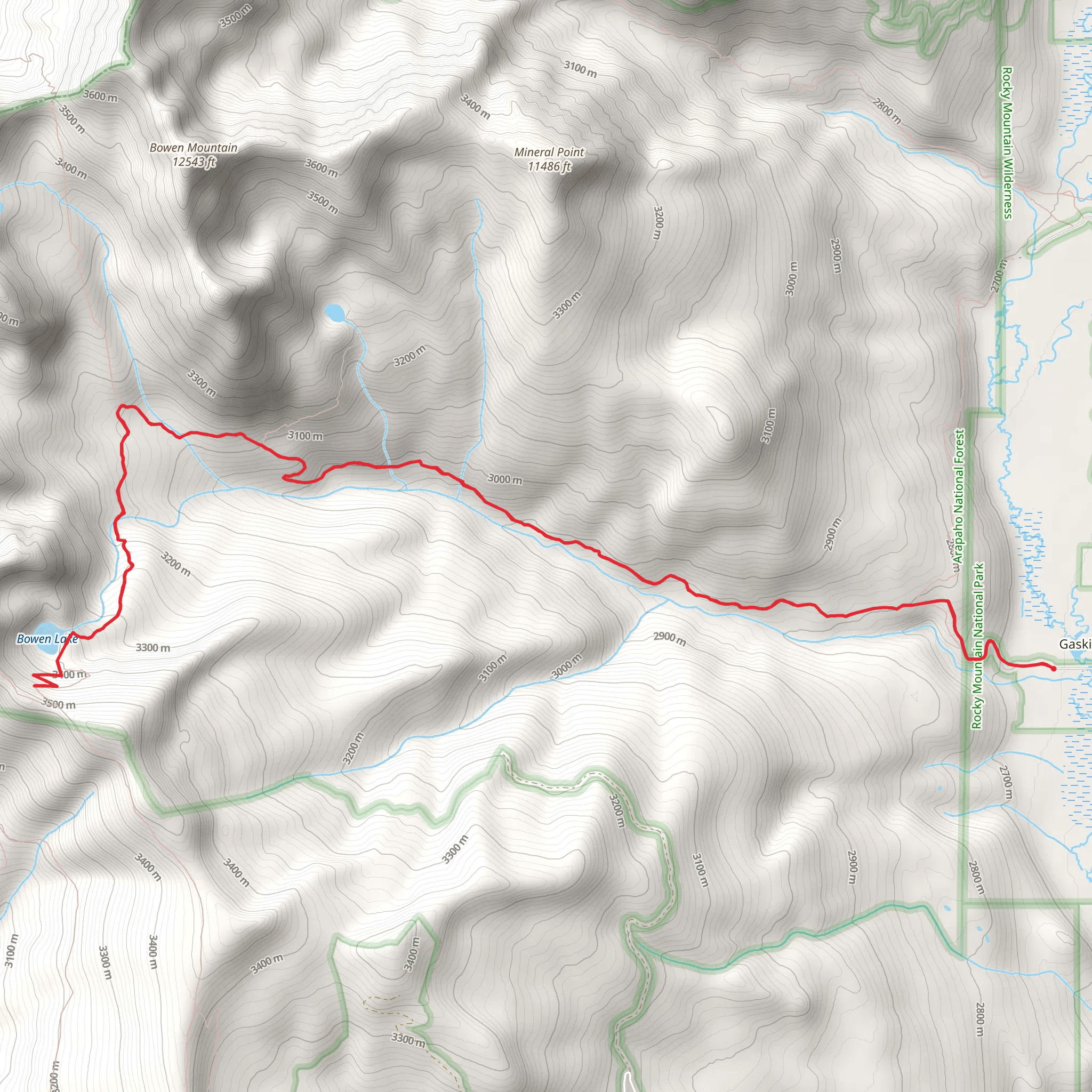 Bowen Lake Trail mobile static map