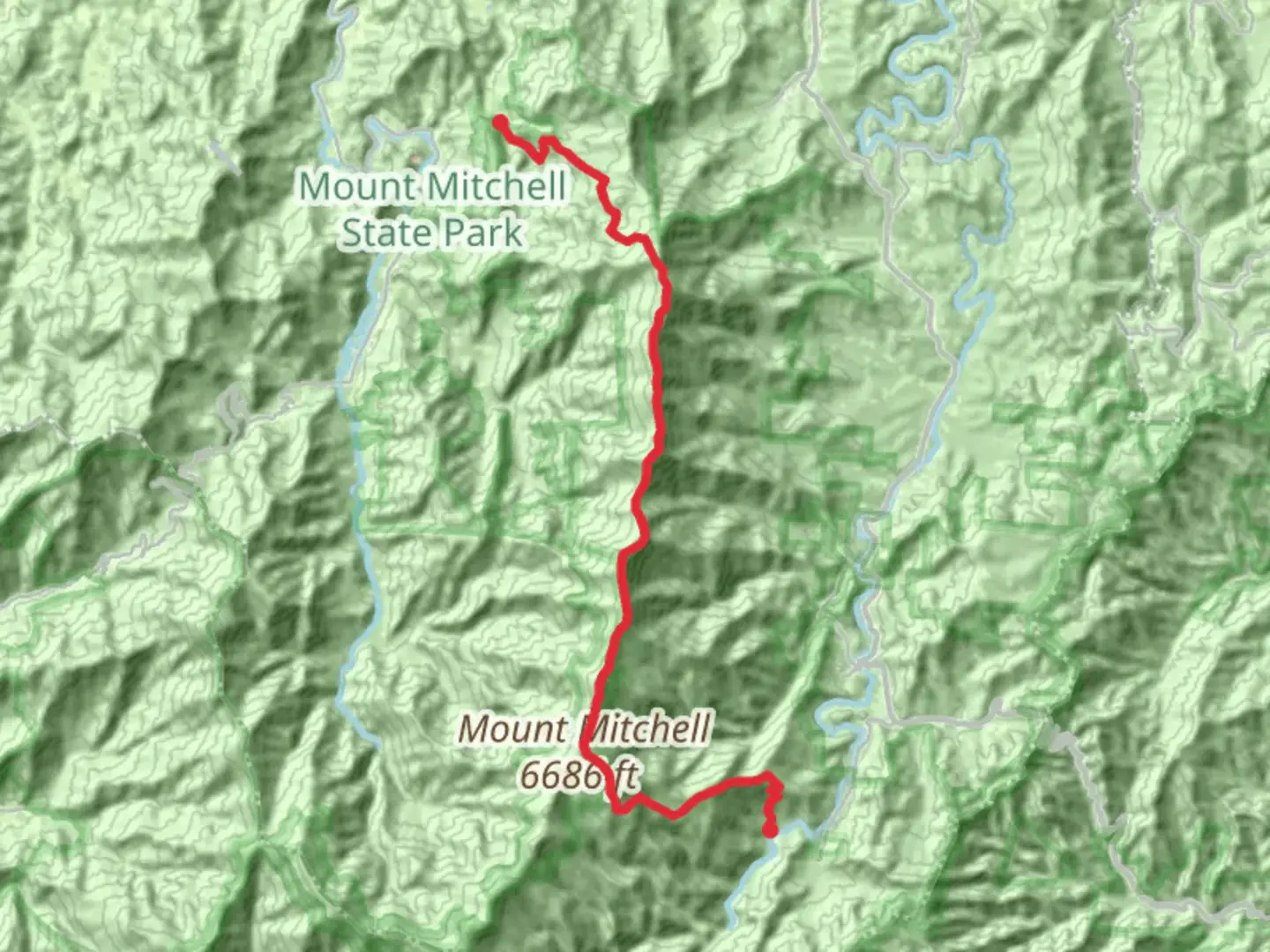 An image depicting the trail Black Mountain Crest and Mount Mitchell Trail and its surrounding area.