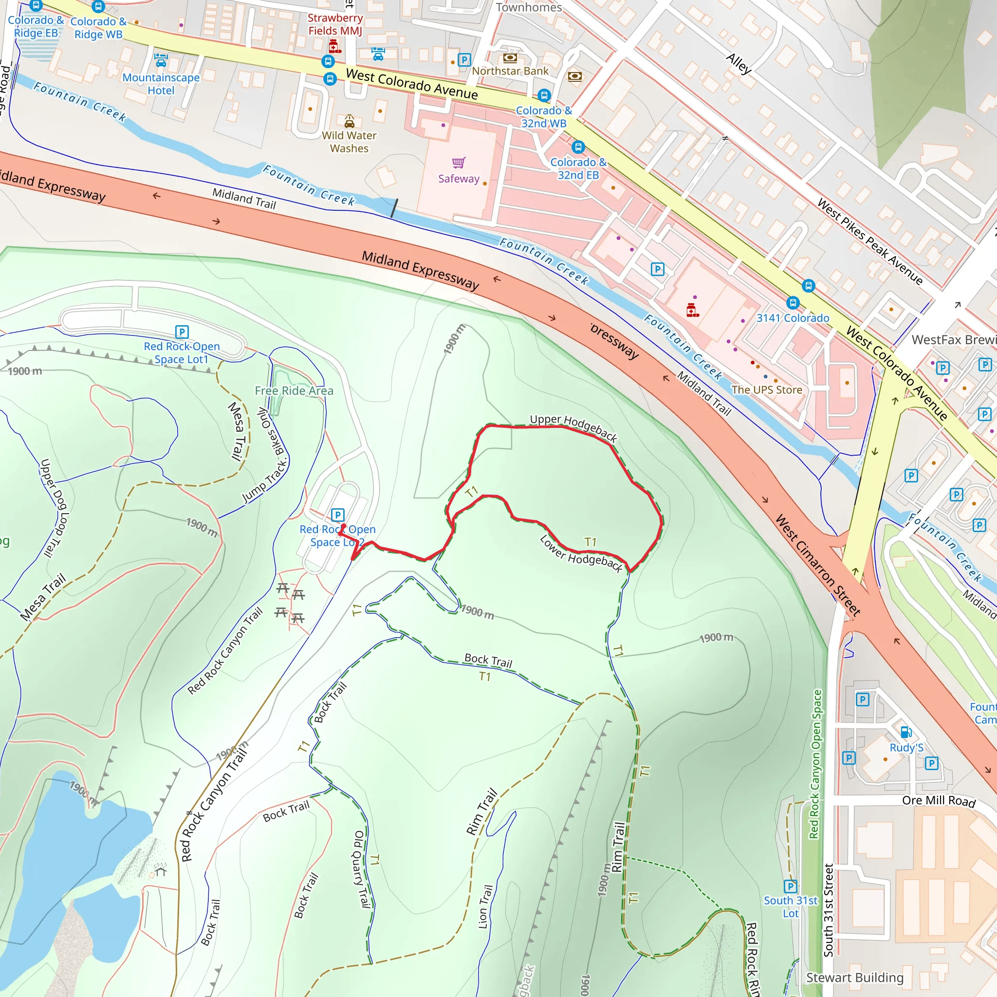 Lower and Upper Hogback Loop Trail mobile static map