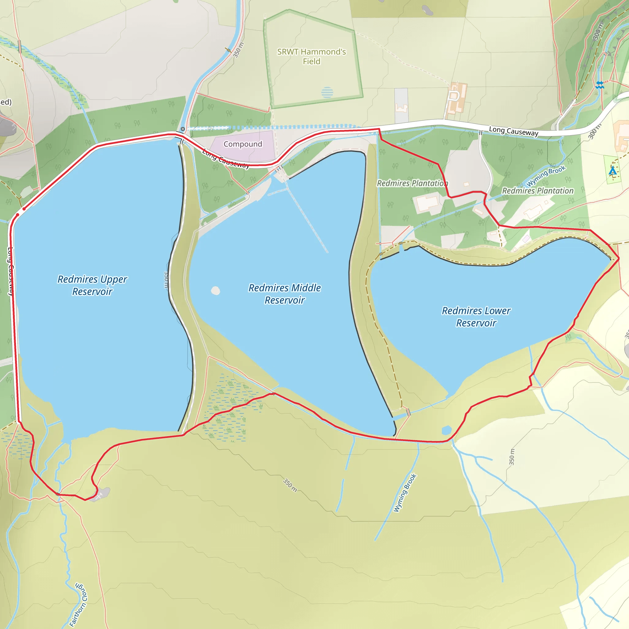 Redmires Reservoir mobile static map
