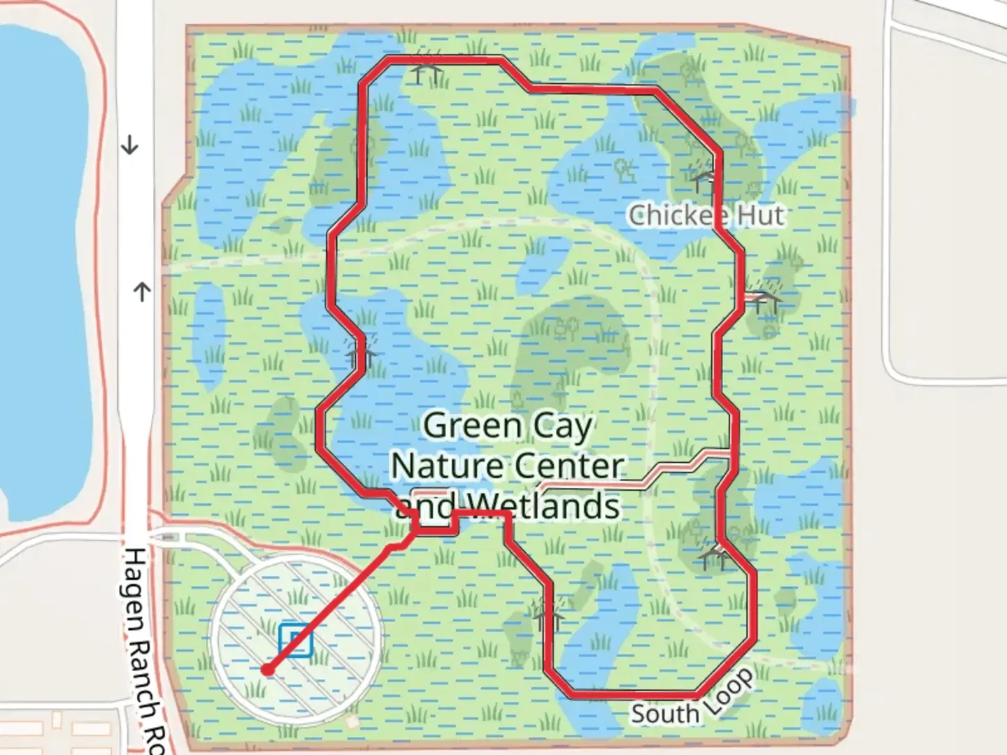 An image depicting the trail Green Cay Nature Center and Wetlands Loop and its surrounding area.