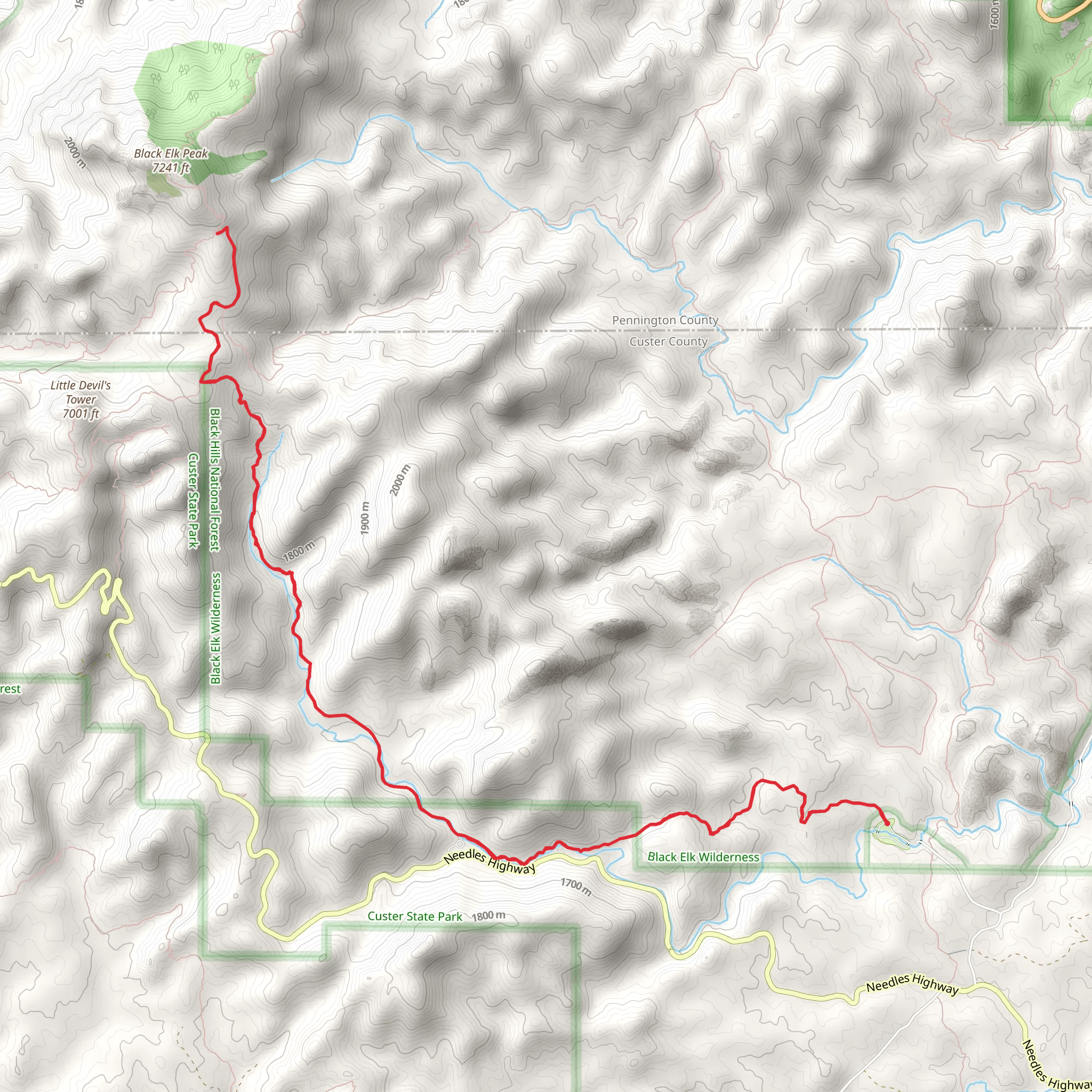 Norbeck Trail mobile static map