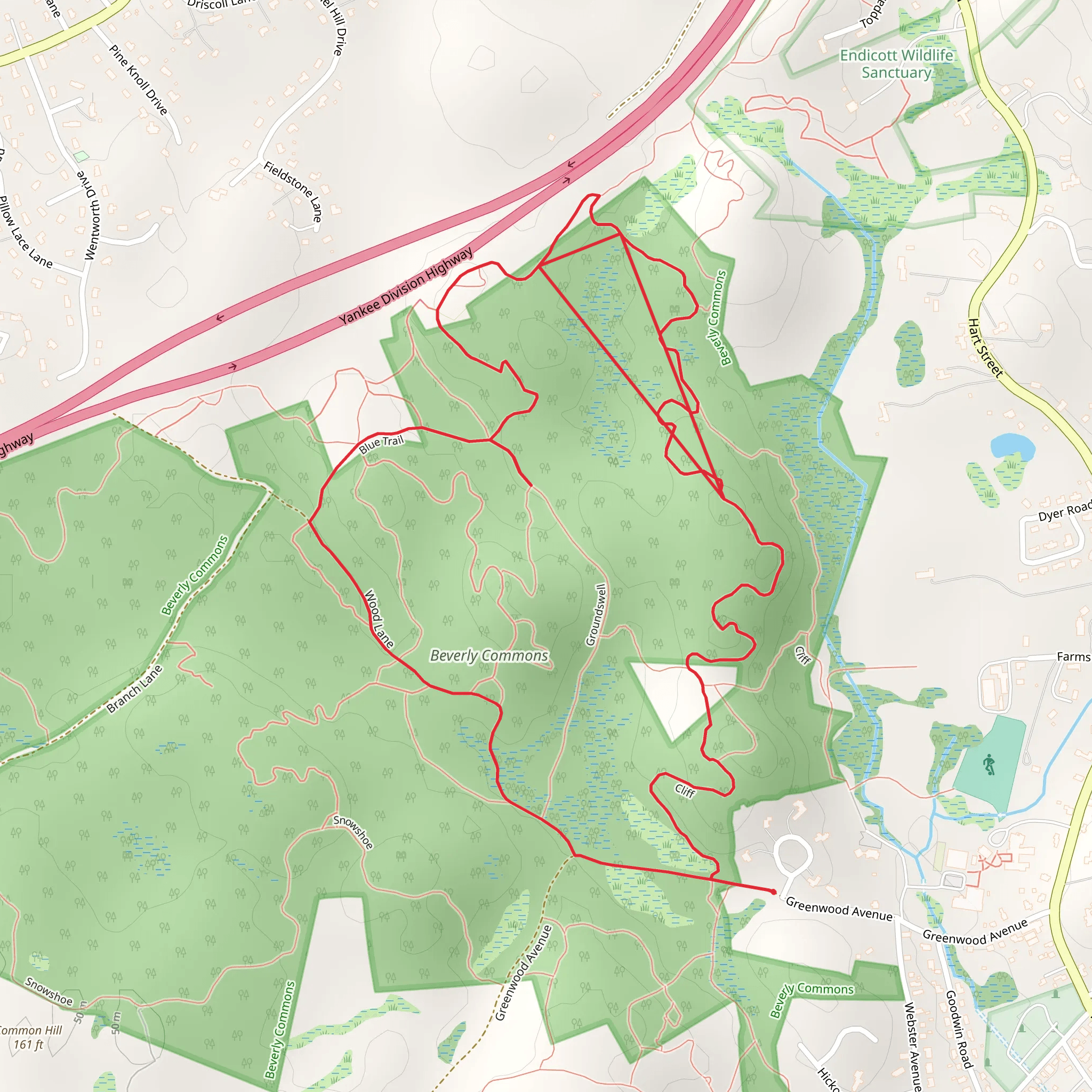Beverly Commons Loop mobile static map