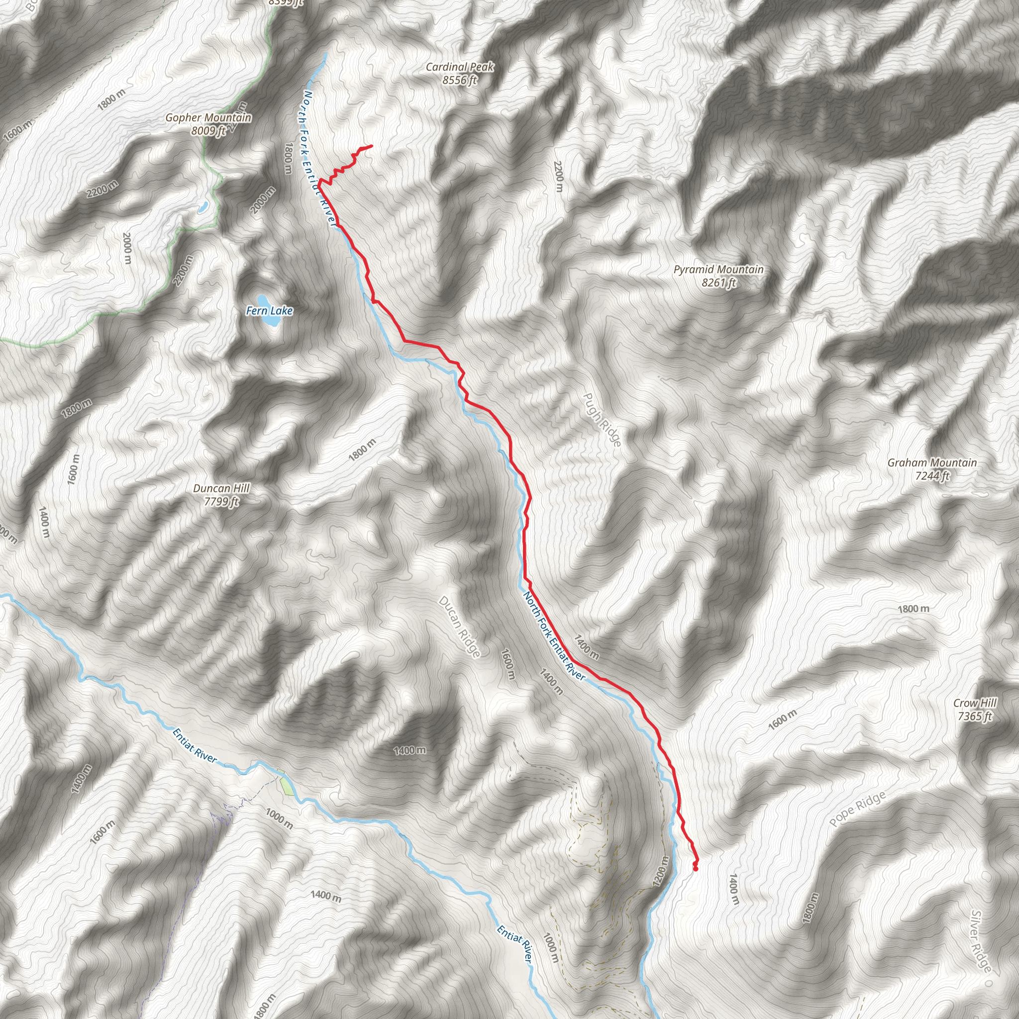 North Fork Entiat River Trail mobile static map