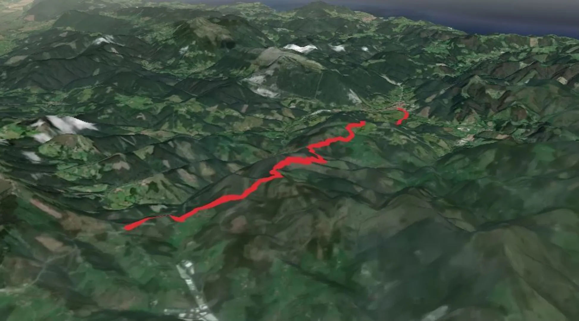 An image depicting the trail Iturrieta and Trabakua Path PR BI 24 and its surrounding area.