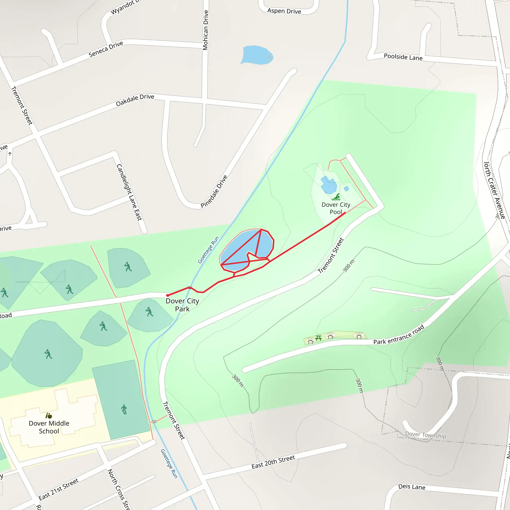 Dover City Park Loop mobile static map