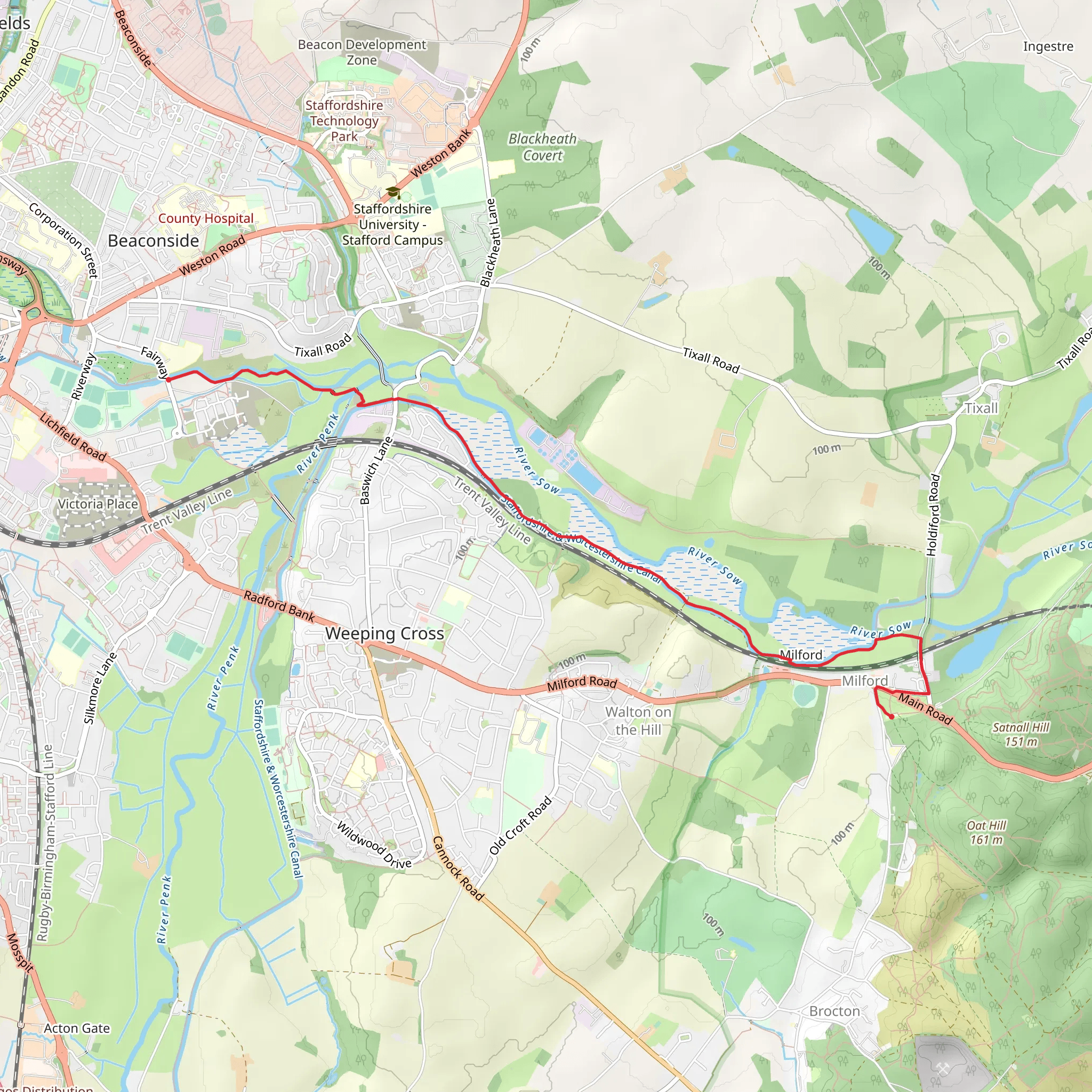 The Way for the Millennium along River Sow mobile static map