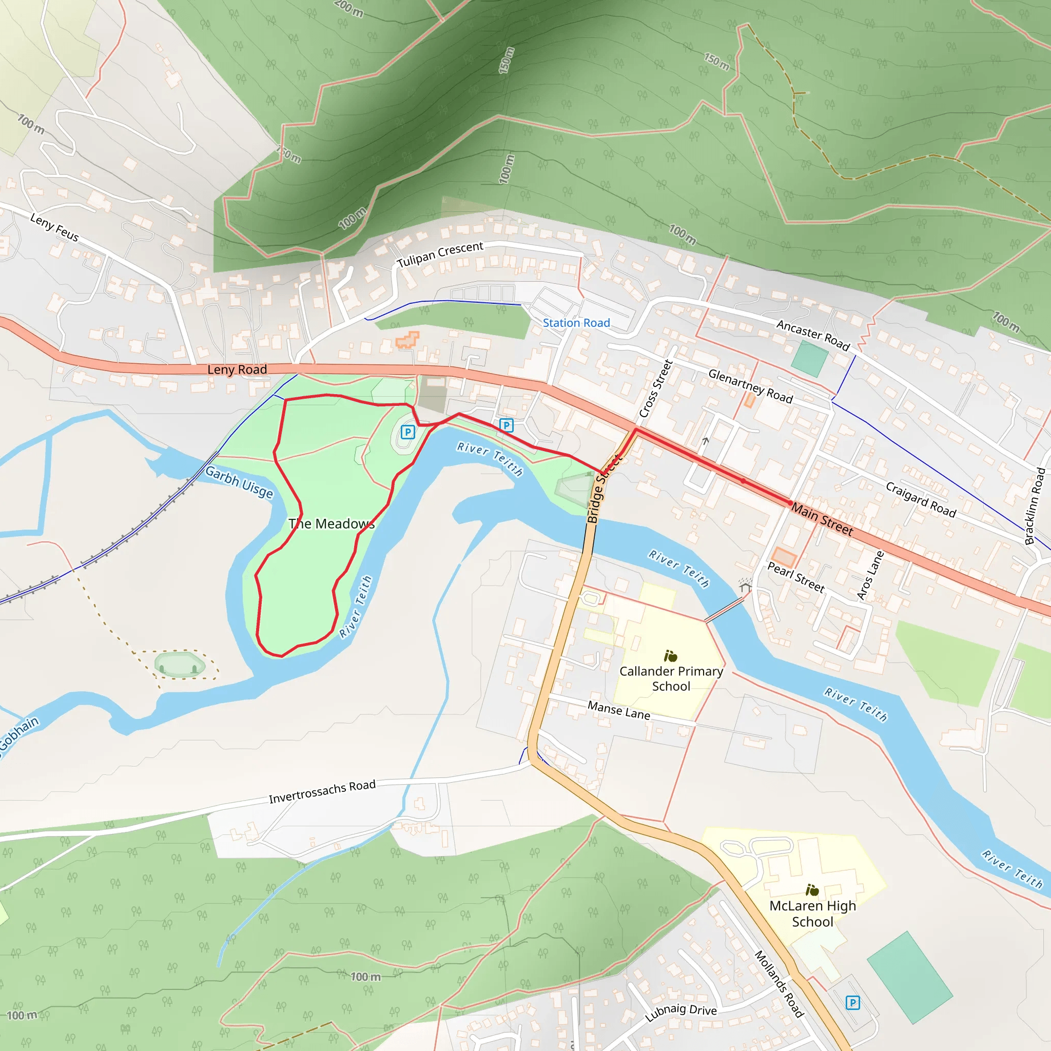 Callander Meadows Walk mobile static map