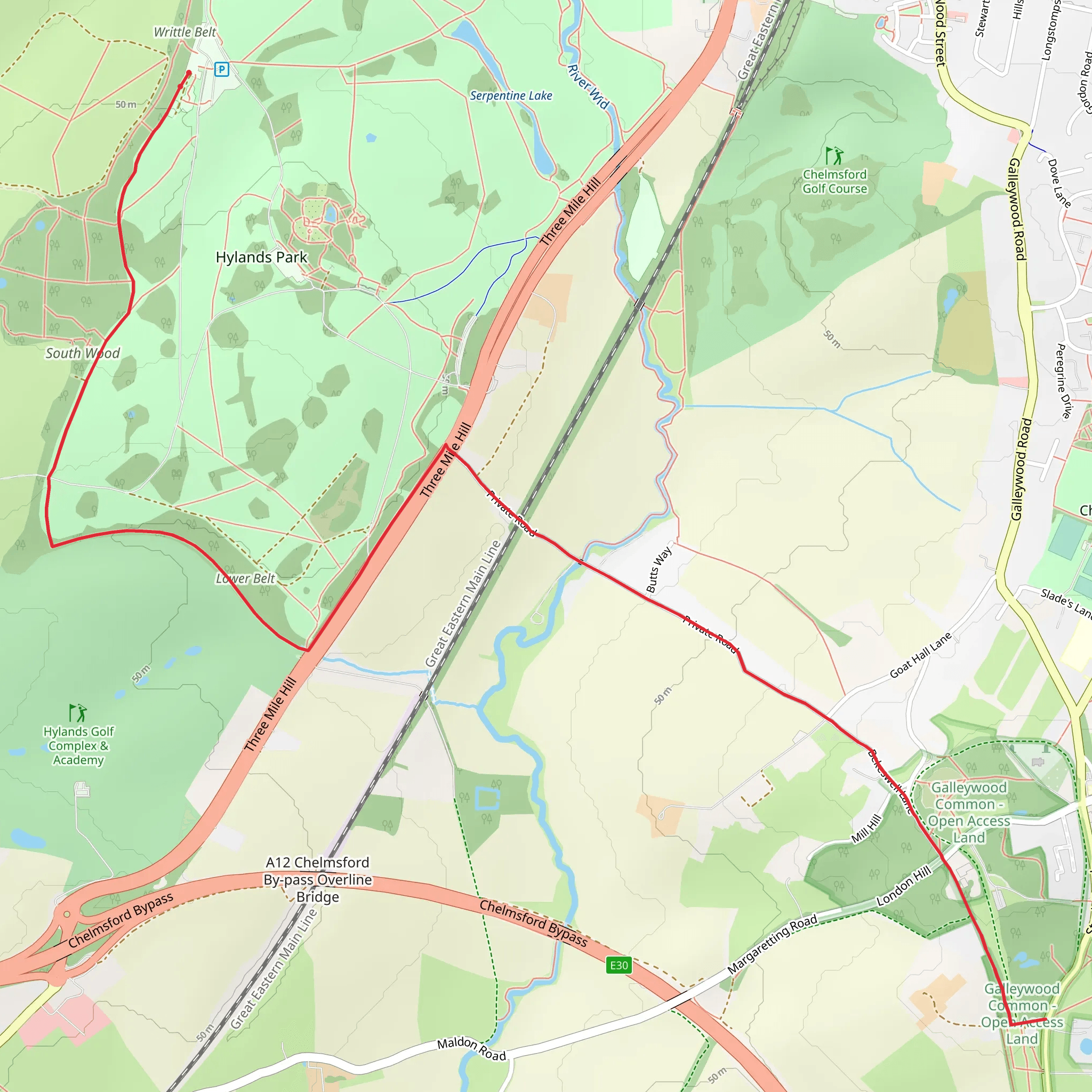 Hylands Park mobile static map