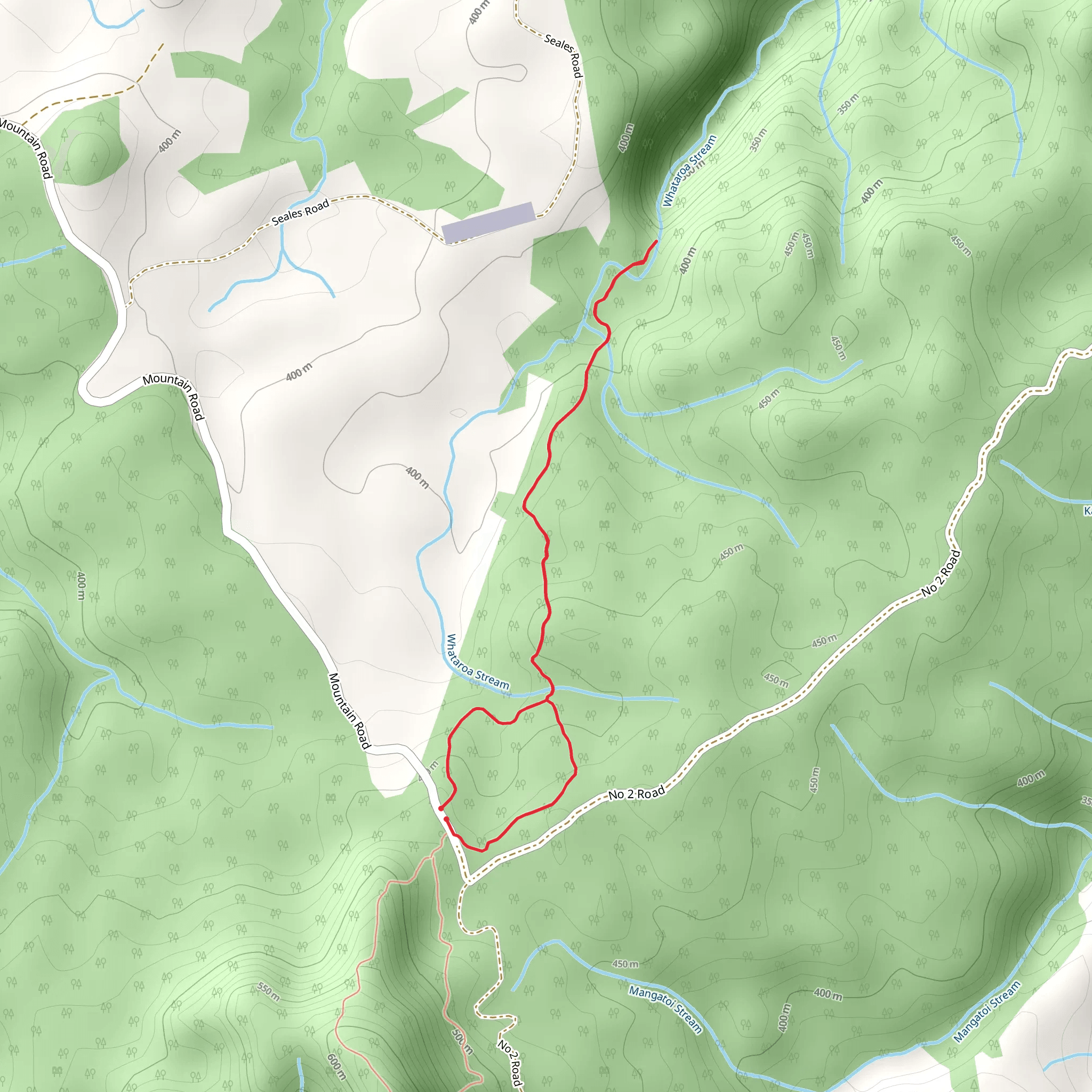 Otanewainuku Rimu and Whataroa Falls Trail mobile static map