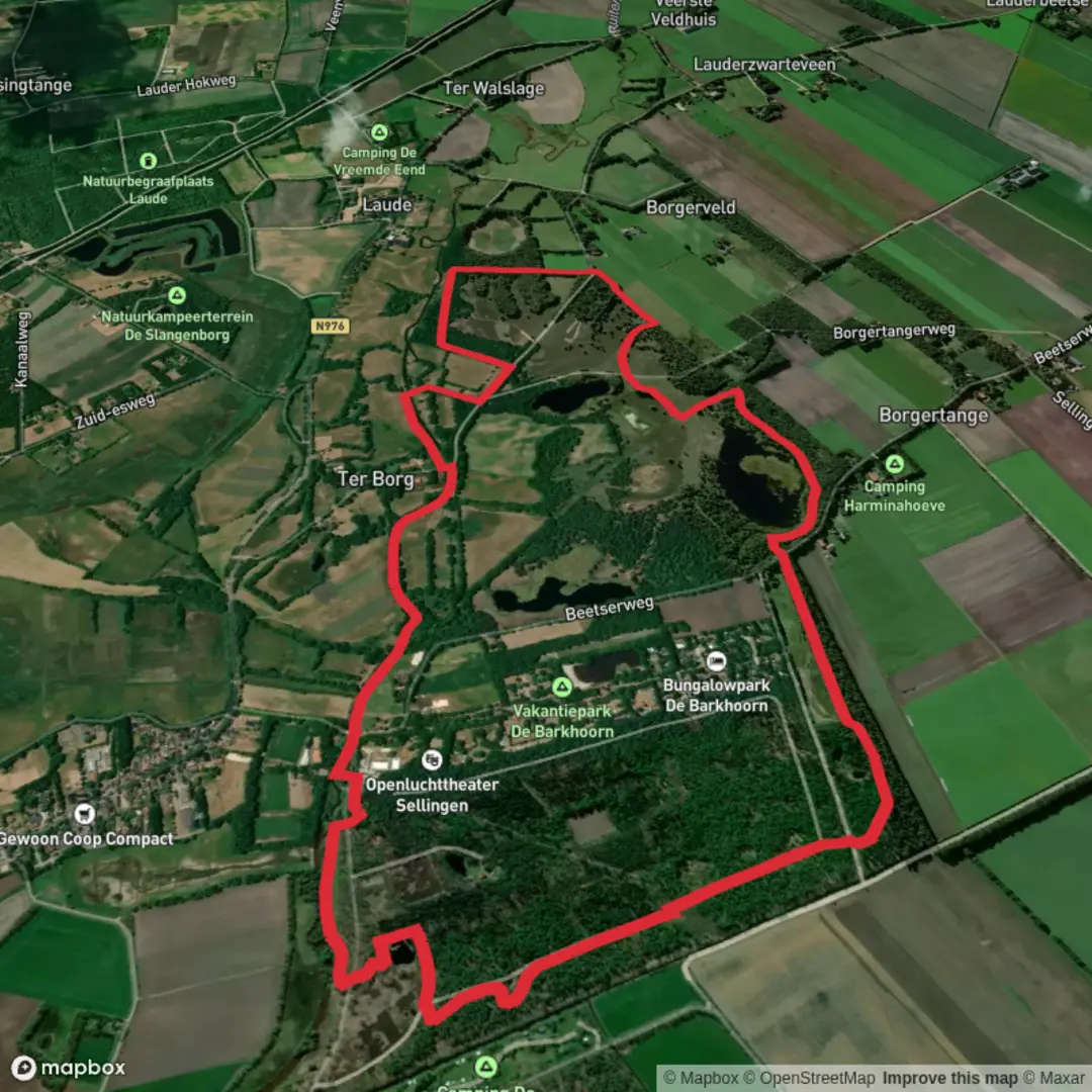 An image depicting the trail Westerwoldepad and Noaberpad Loop and its surrounding area.