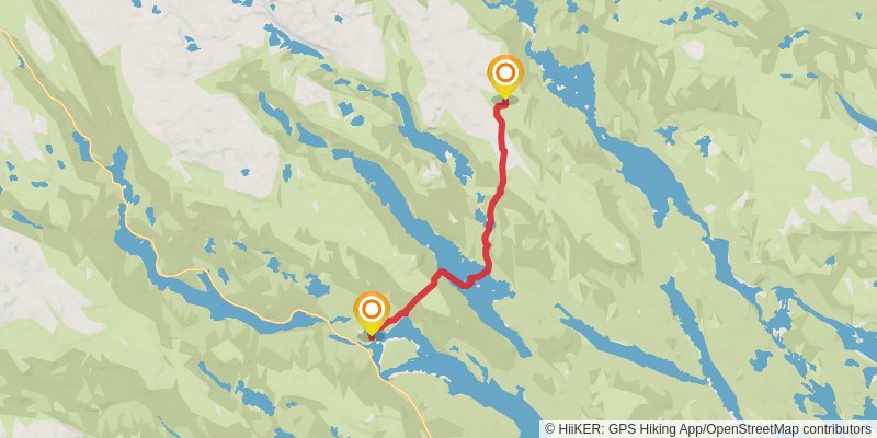 Kungsleden North stage 14 Map