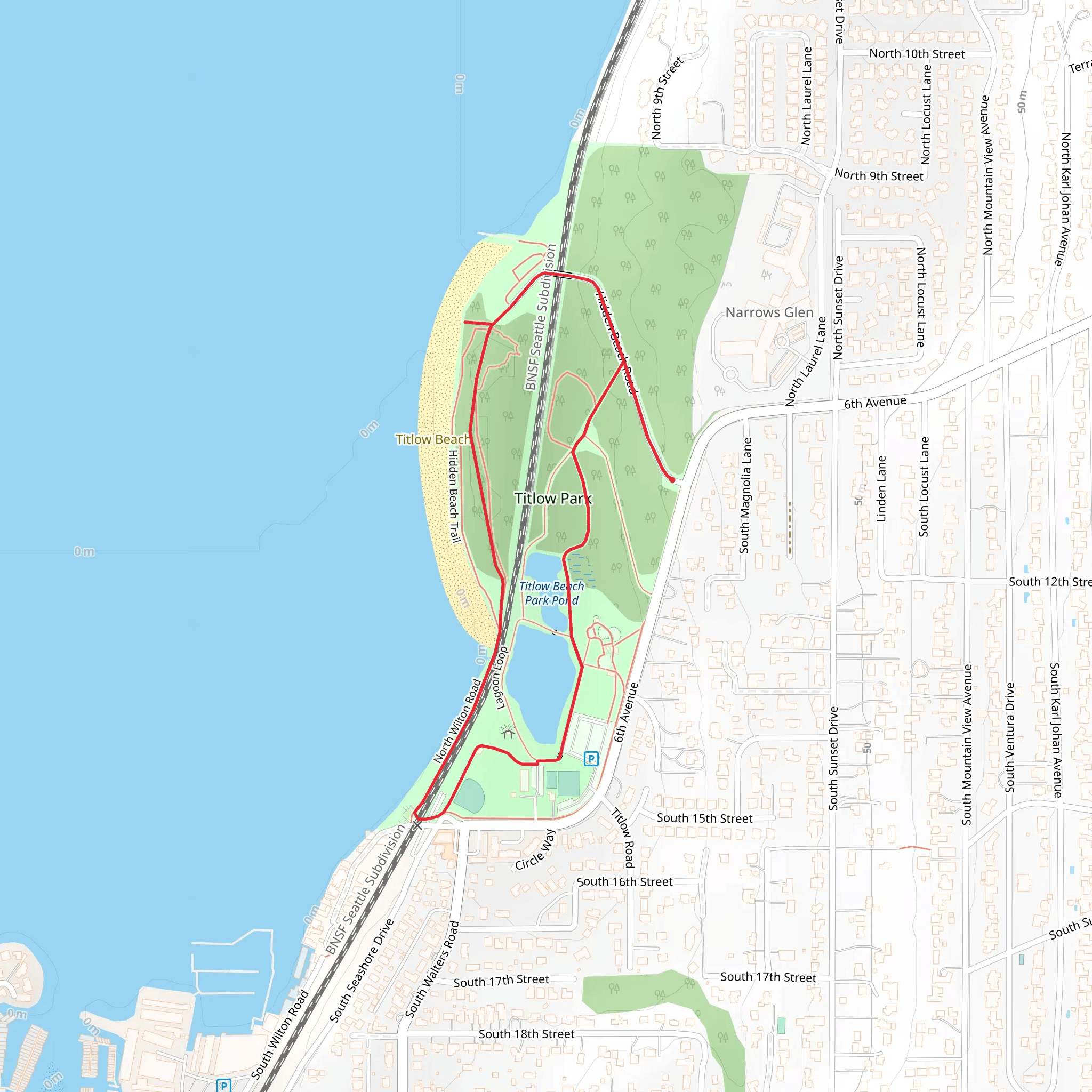 Titlow Park Loop mobile static map