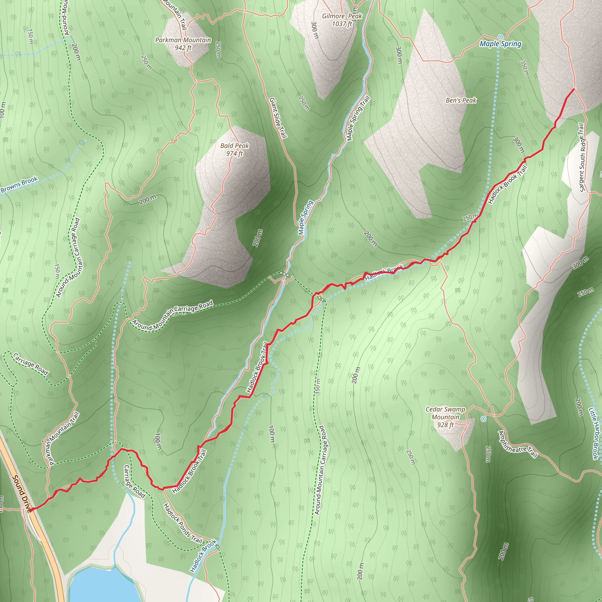 Hadlock Brook Trail mobile static map