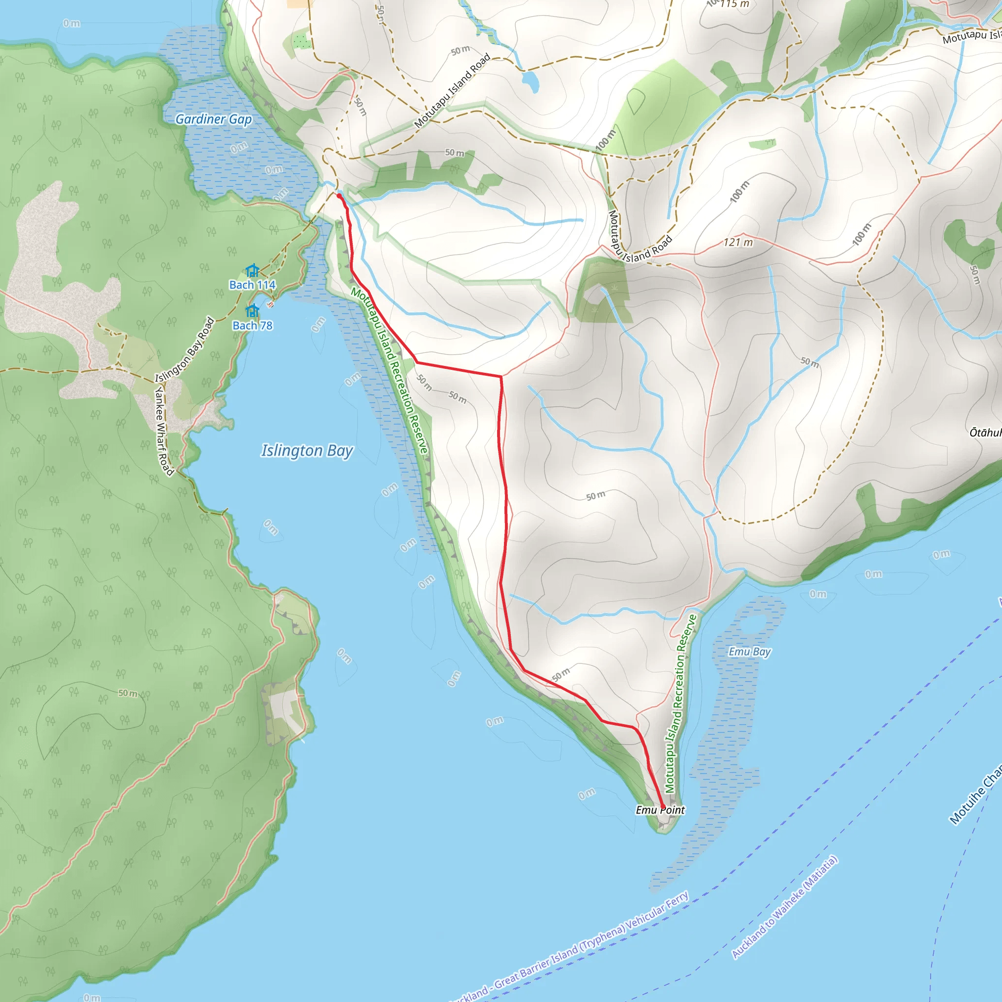 Emu Point to Islington Bay mobile static map