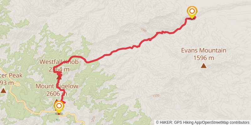 Davis Spring Trail via Bigelow Trail stage 2 Map