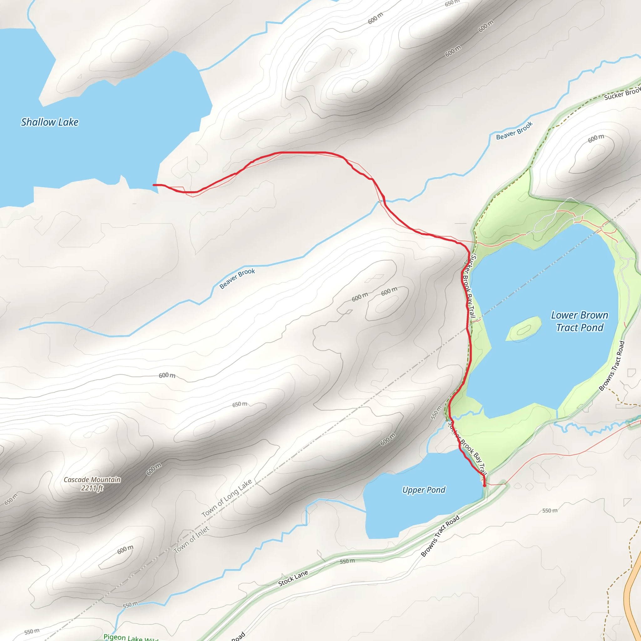 Shallow Lake from Upper Pond mobile static map