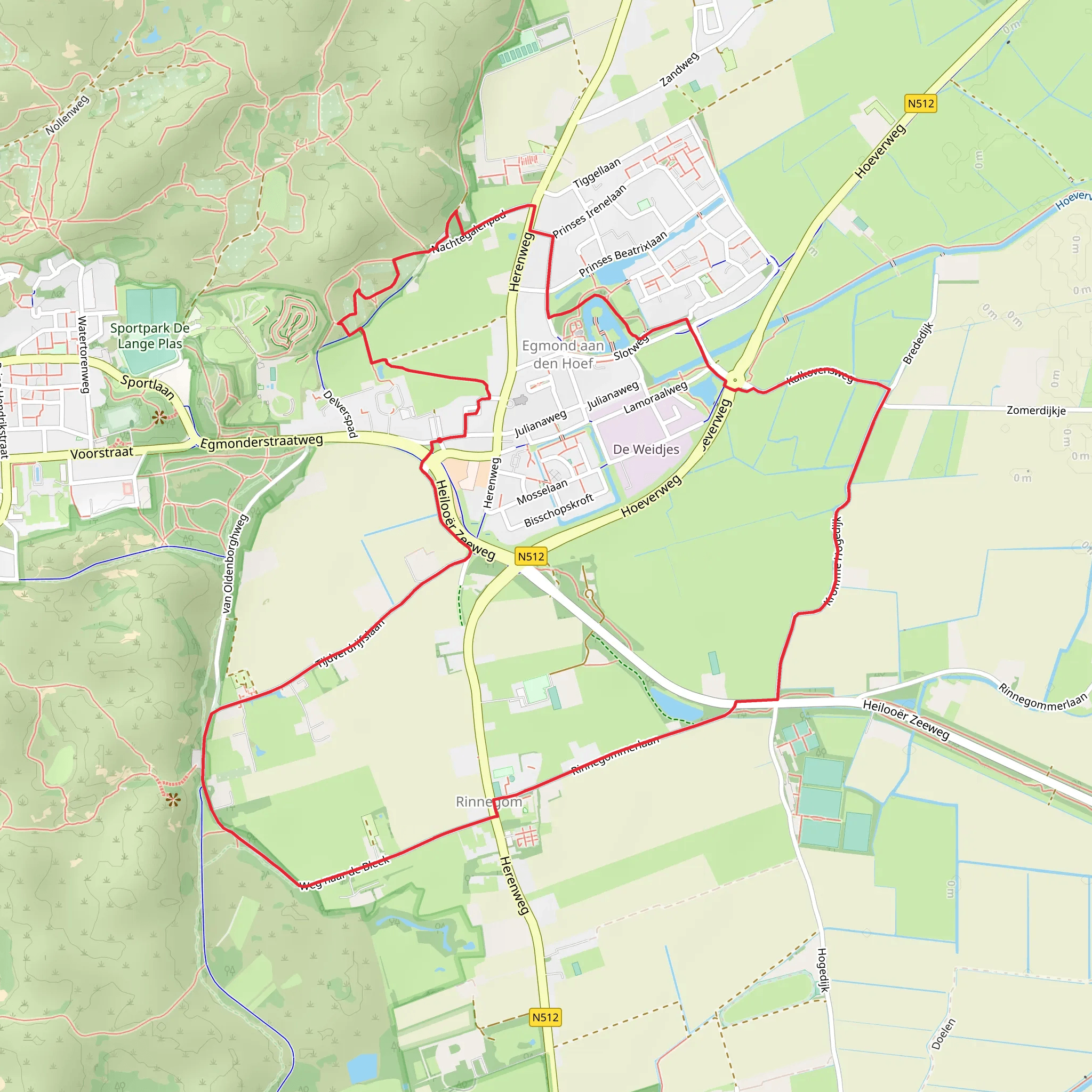 Kromme Hogedijk and Weg naar de Bleek Loop mobile static map