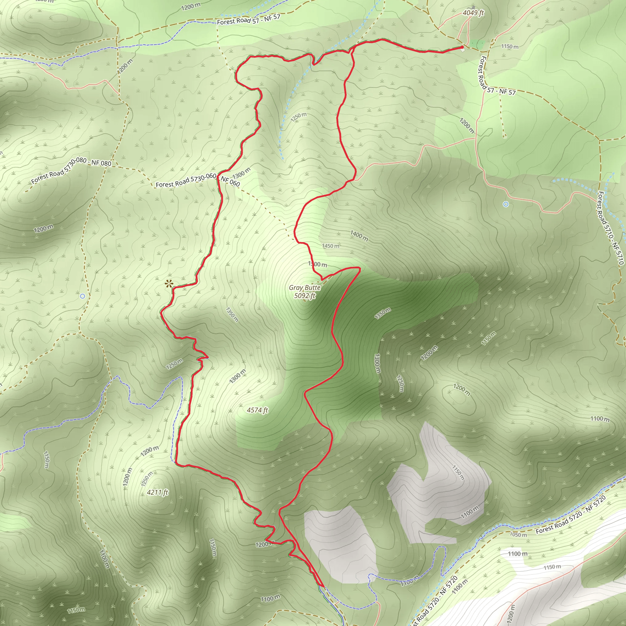 Gray Butte Loop Trail mobile static map