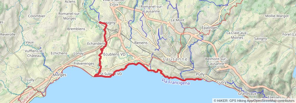 Via Francigena stage 57 Map