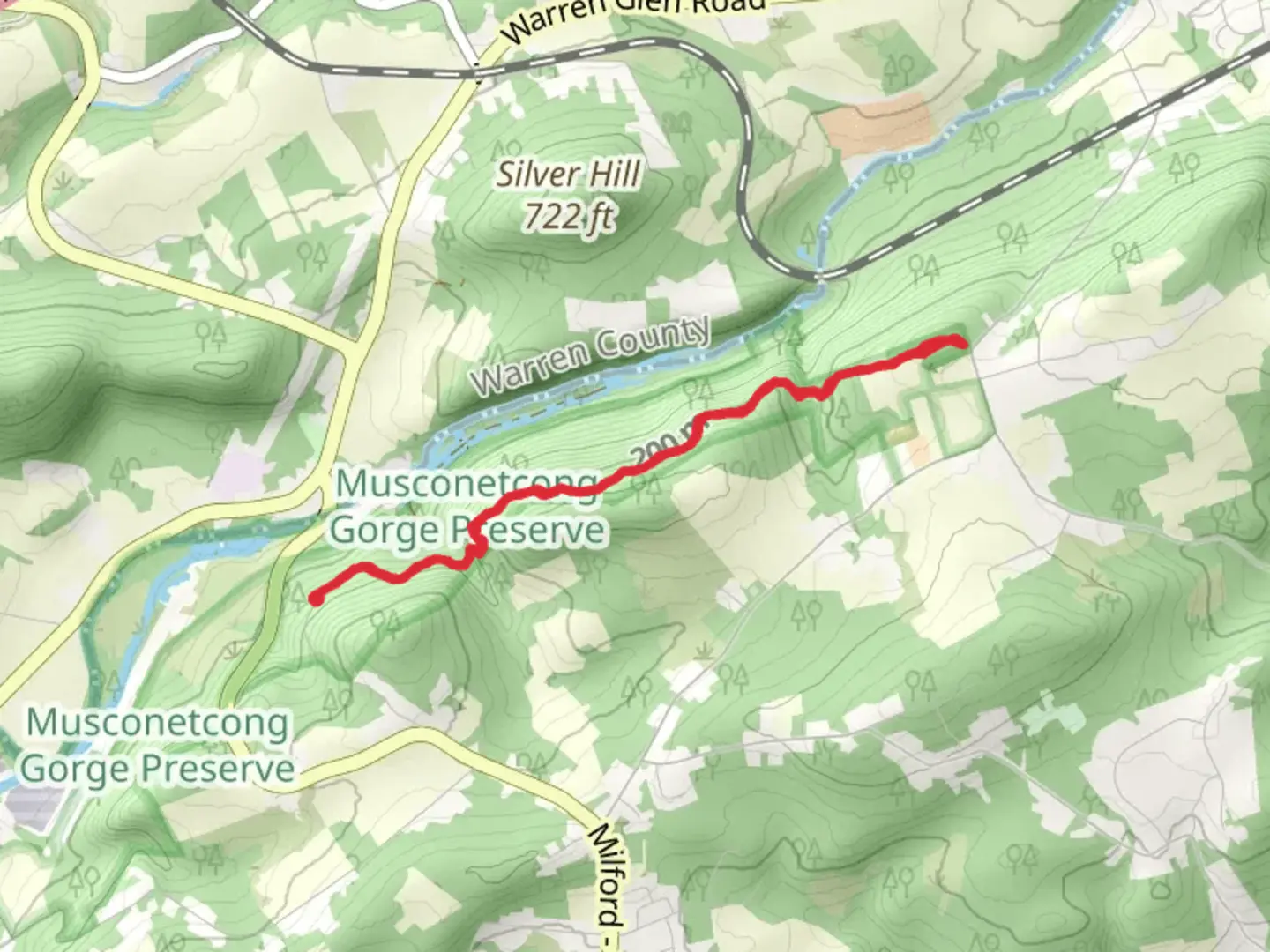 An image depicting the trail Highlands - Ridge Trail - Yellow Blaze and its surrounding area.