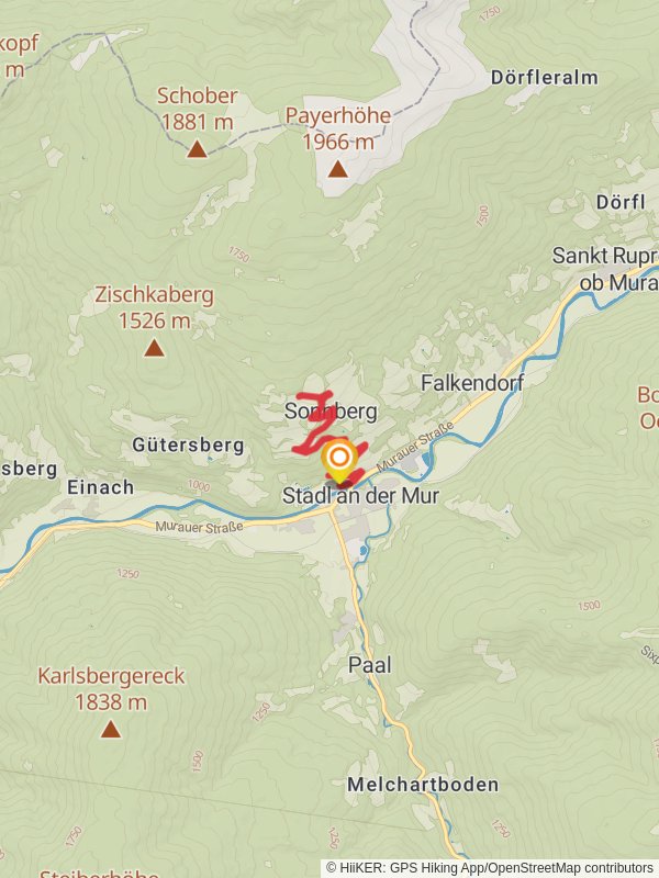 Route from Stadl on the Sonnberg mobile static map