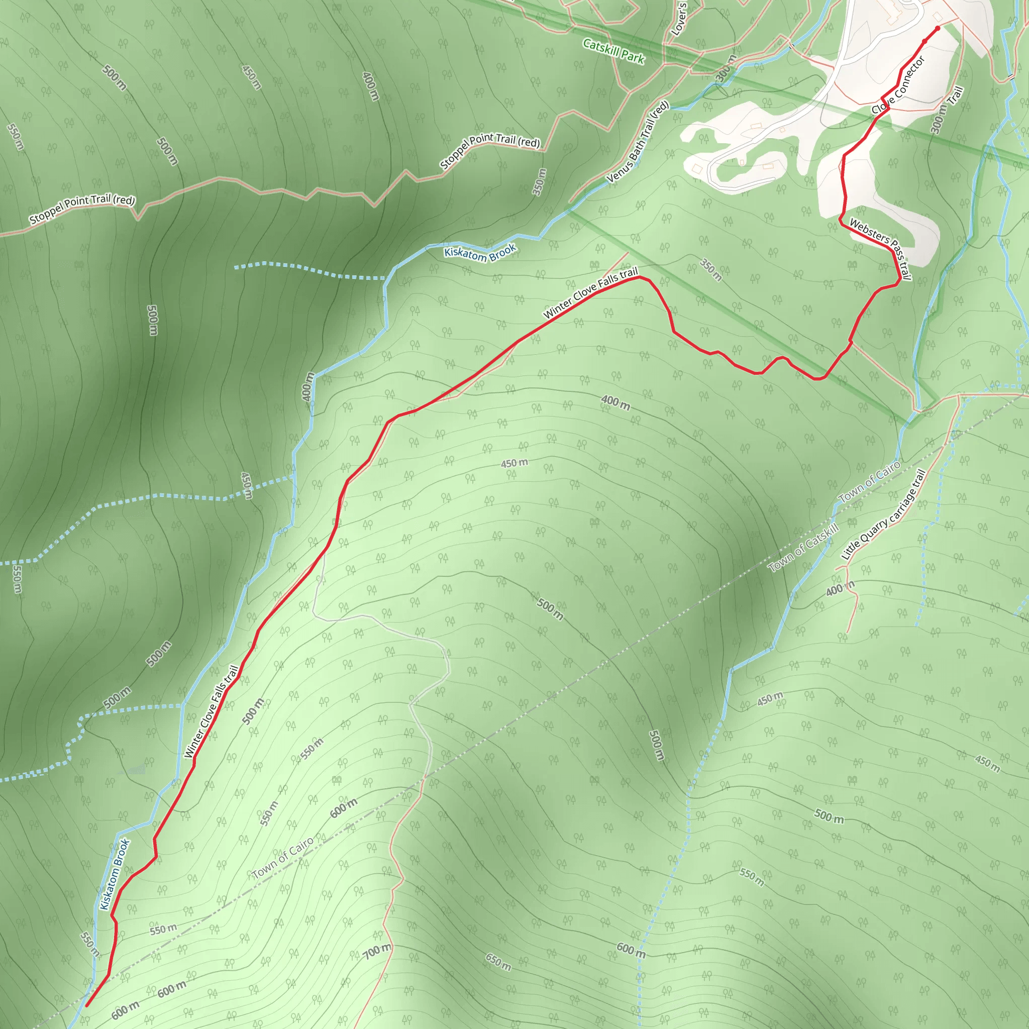 Winter Clove Falls Trail mobile static map