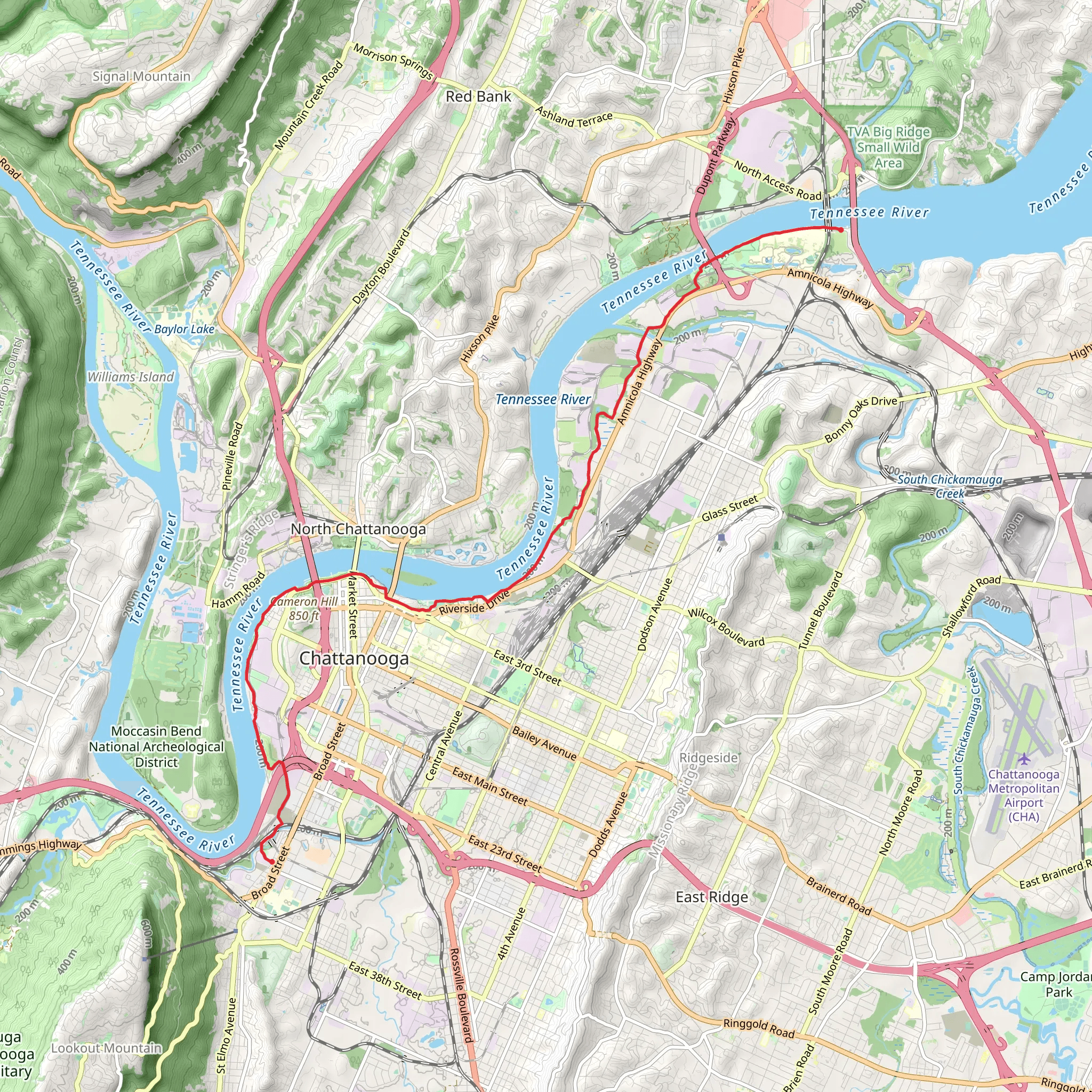Tennessee Riverwalk mobile static map